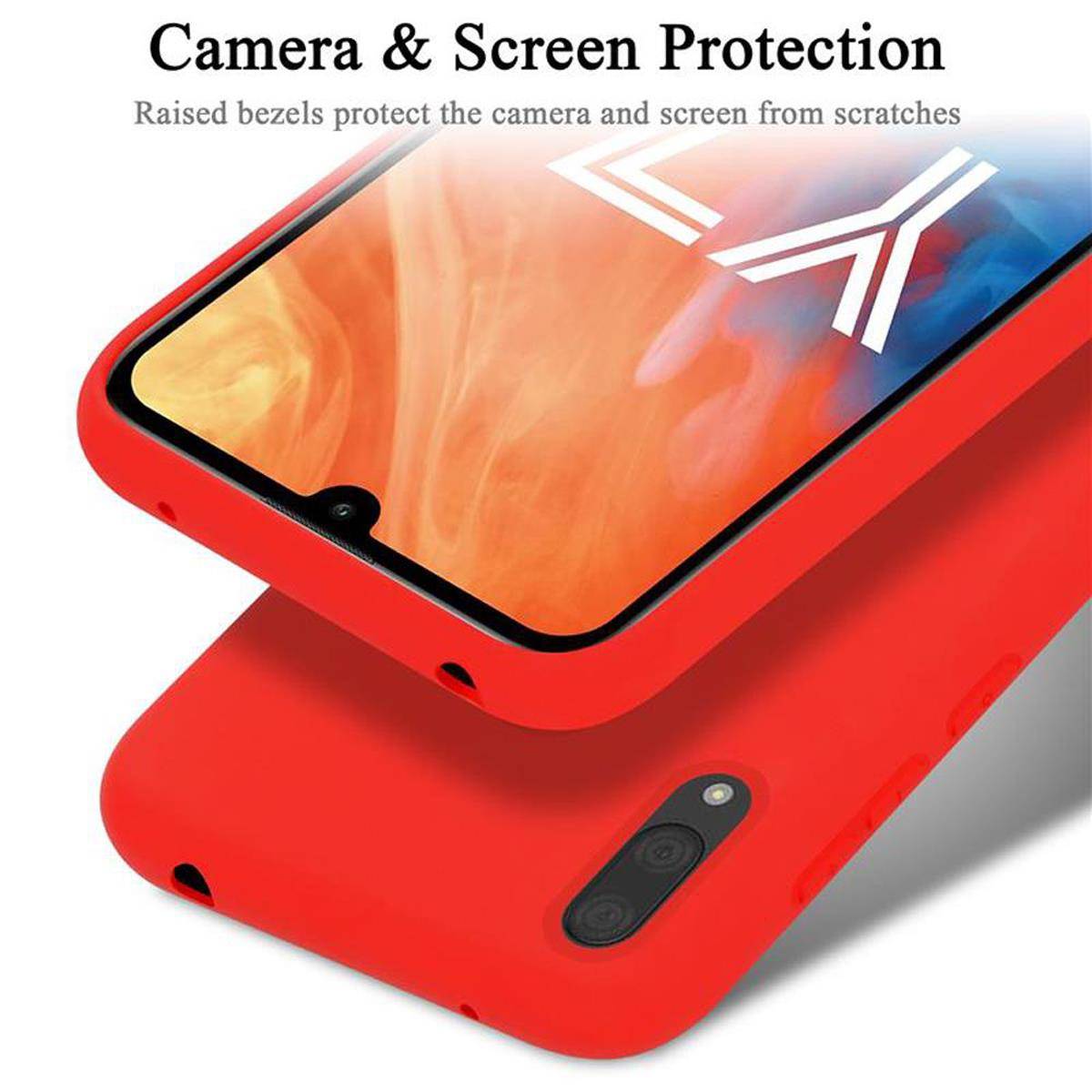 Cadorabo Schutzhülle für Huawei Y7 2019 / Y7 PRIME 2019 Hülle in Rot Handyhülle Case Cover TPU Etui