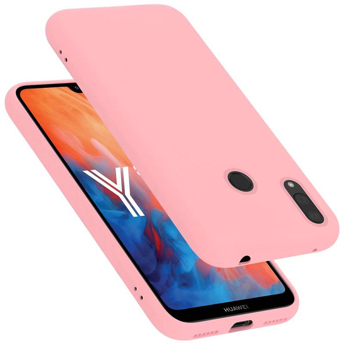 Cadorabo Schutzhülle für Huawei Y7 2019 / Y7 PRIME 2019 Hülle in Rosa Handyhülle Case Cover TPU Etui
