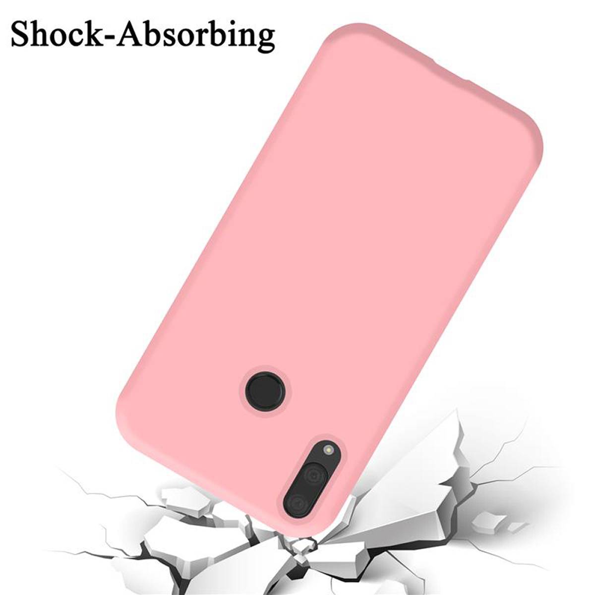 Cadorabo Schutzhülle für Huawei Y7 2019 / Y7 PRIME 2019 Hülle in Rosa Handyhülle Case Cover TPU Etui