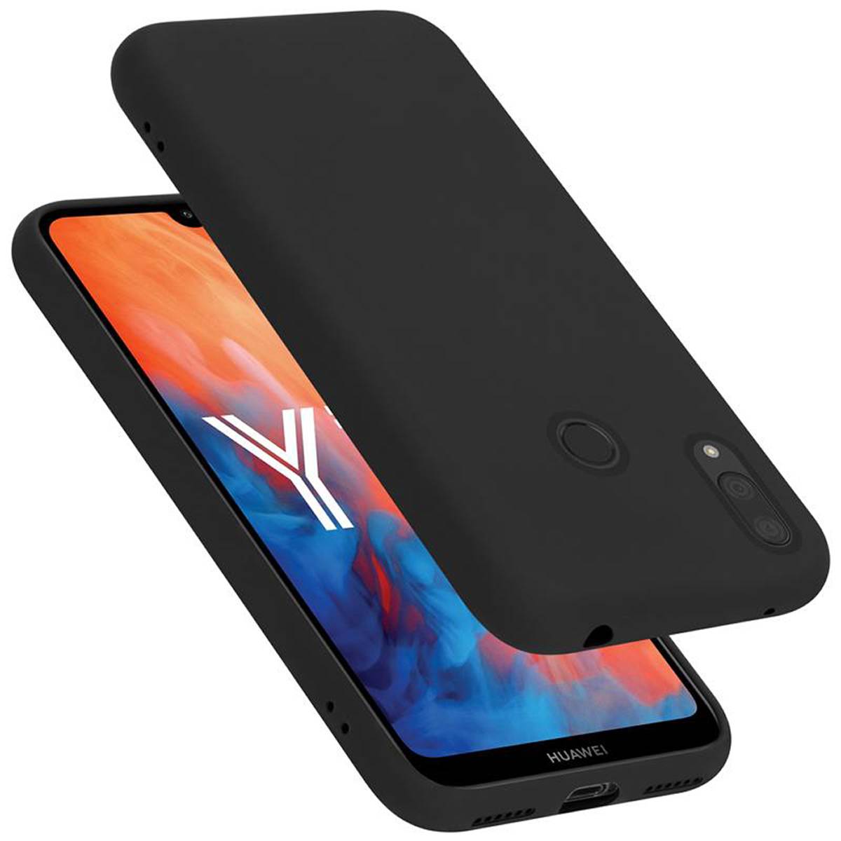 Cadorabo Schutzhülle für Huawei Y7 2019 / Y7 PRIME 2019 Hülle in Schwarz Handyhülle Case Cover TPU Etui