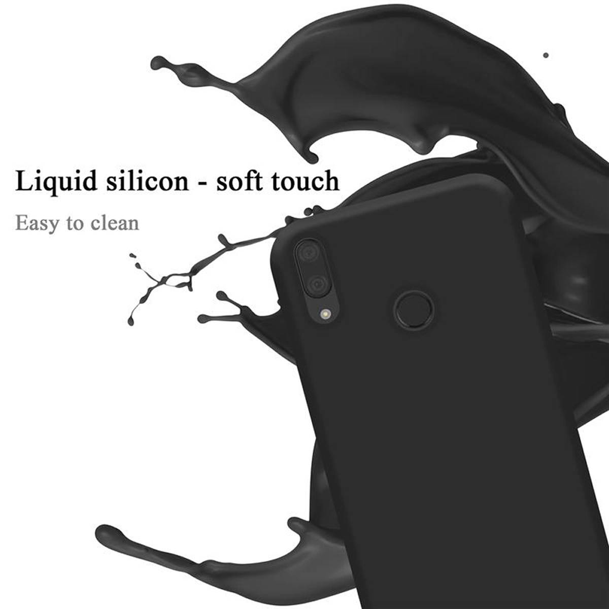 Cadorabo Schutzhülle für Huawei Y7 2019 / Y7 PRIME 2019 Hülle in Schwarz Handyhülle Case Cover TPU Etui