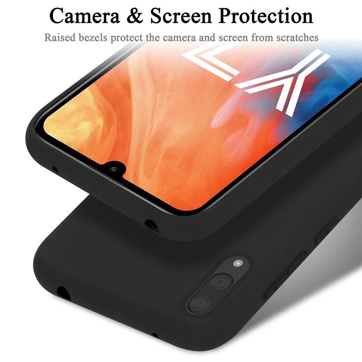 Cadorabo Schutzhülle für Huawei Y7 2019 / Y7 PRIME 2019 Hülle in Schwarz Handyhülle Case Cover TPU Etui