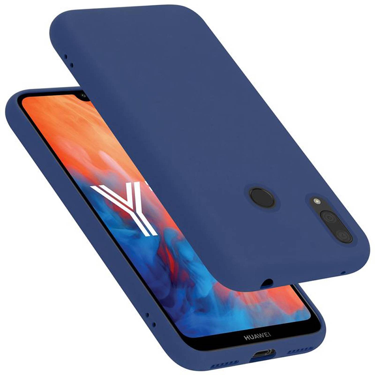 Cadorabo Schutzhülle für Huawei Y7 2019 / Y7 PRIME 2019 Hülle in Blau Handyhülle Case Cover TPU Etui