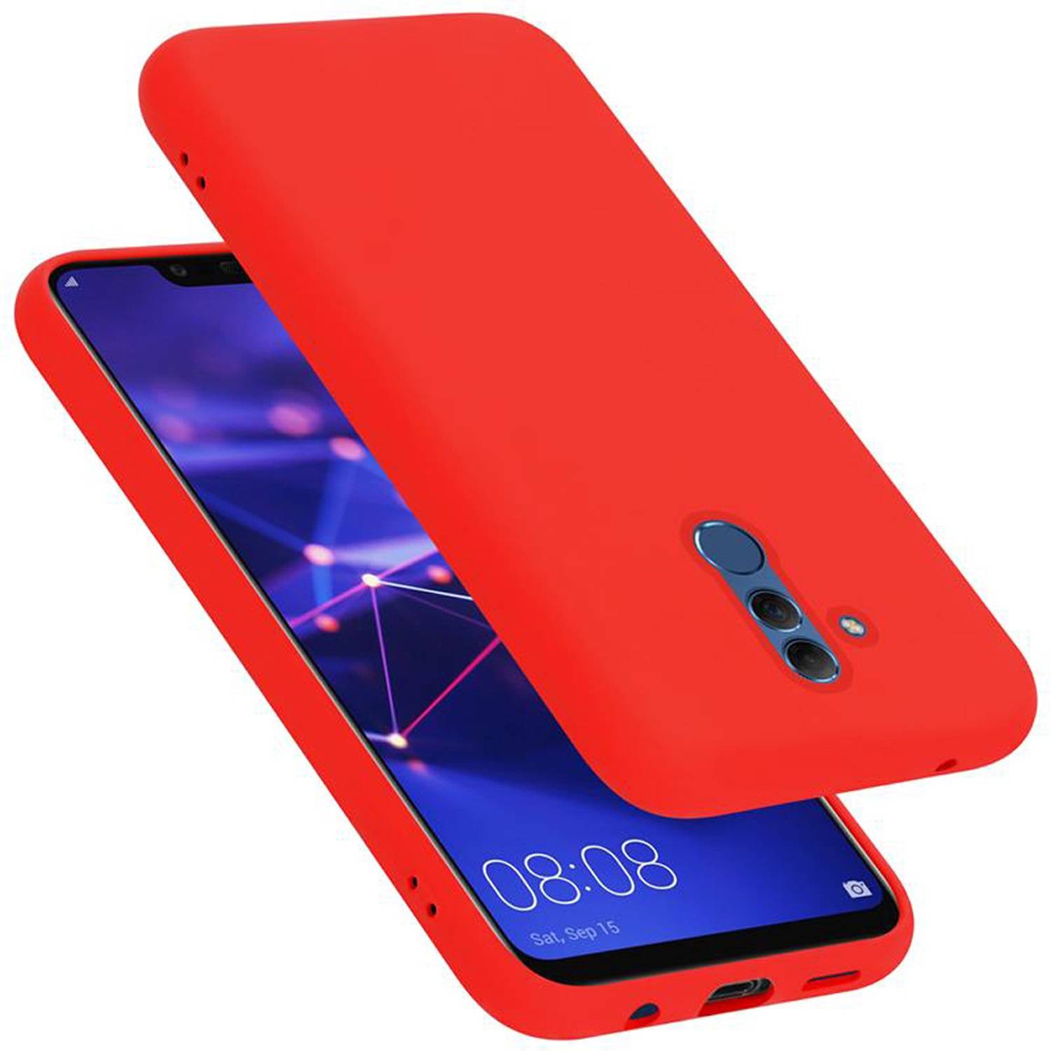 Cadorabo Schutzhülle für Huawei MATE 20 LITE Hülle in Rot Handyhülle Case Cover TPU Etui