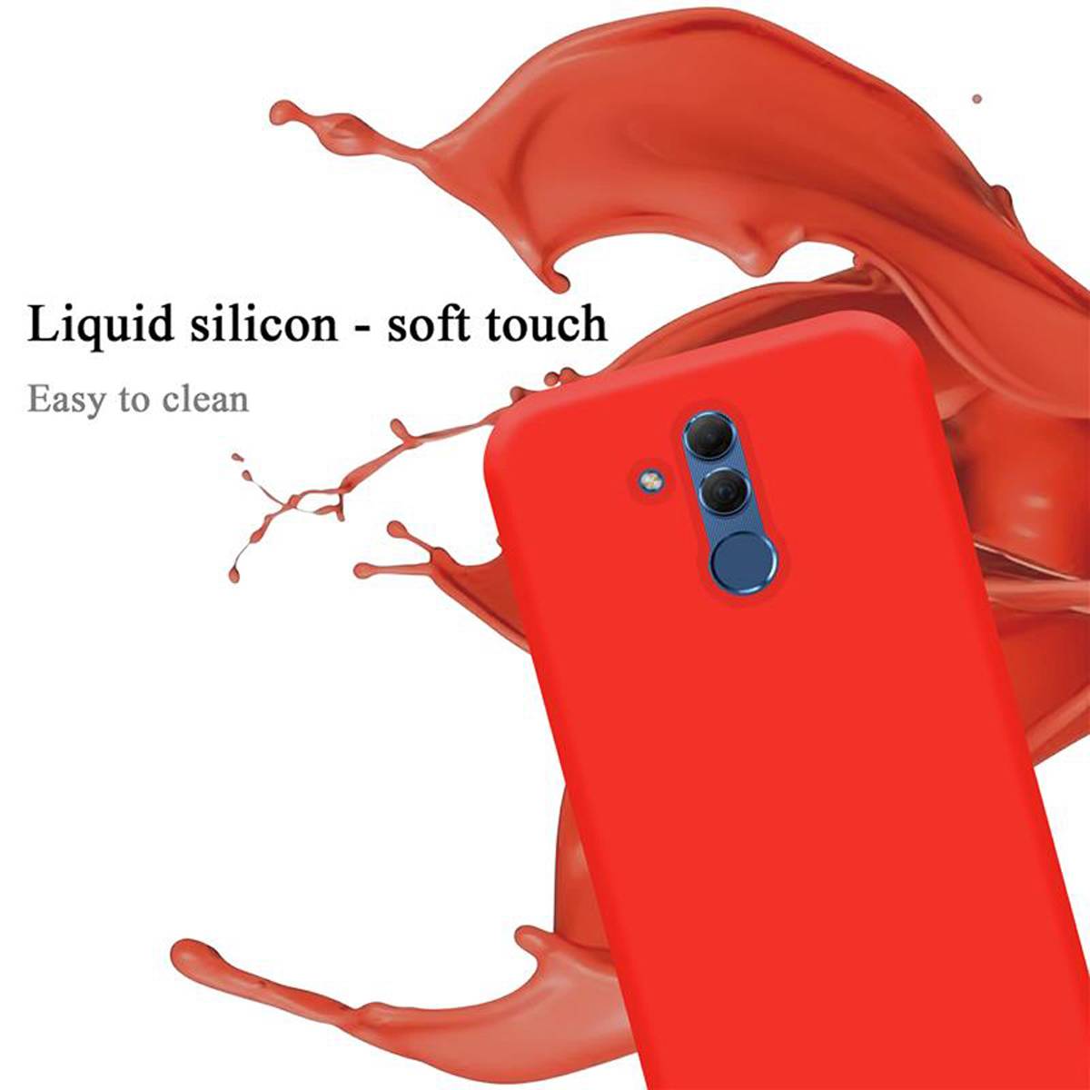Cadorabo Schutzhülle für Huawei MATE 20 LITE Hülle in Rot Handyhülle Case Cover TPU Etui