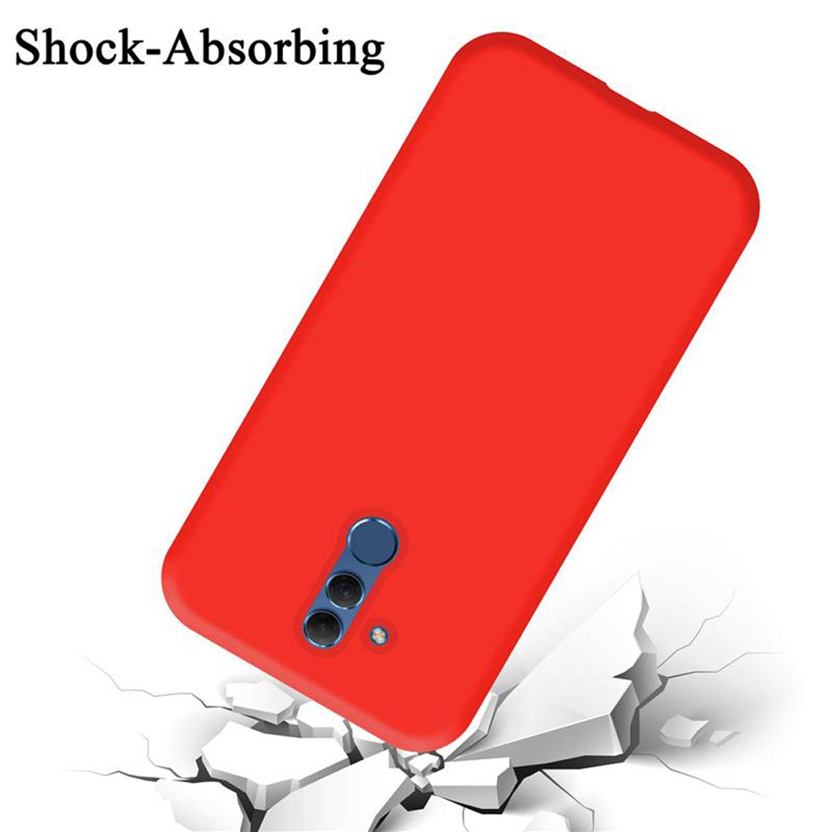 Cadorabo Schutzhülle für Huawei MATE 20 LITE Hülle in Rot Handyhülle Case Cover TPU Etui