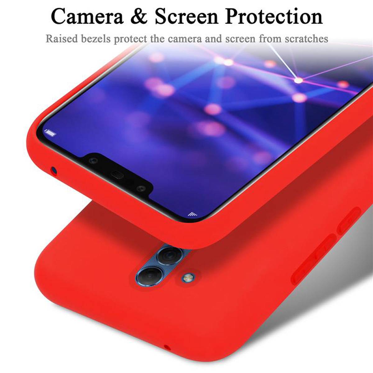 Cadorabo Schutzhülle für Huawei MATE 20 LITE Hülle in Rot Handyhülle Case Cover TPU Etui