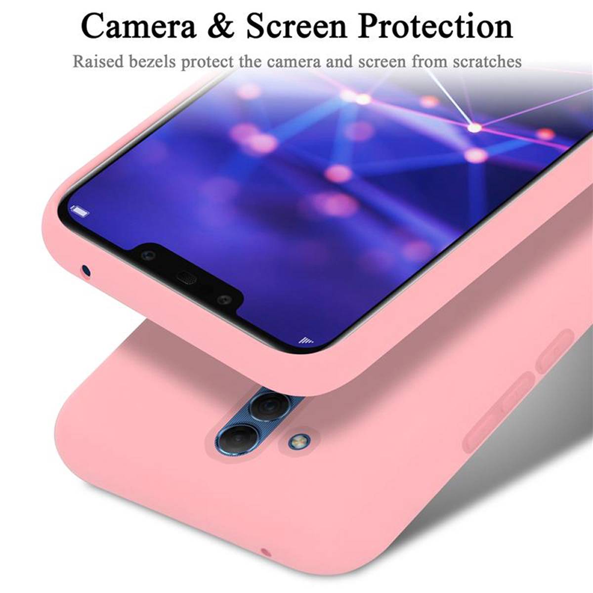Cadorabo Schutzhülle für Huawei MATE 20 LITE Hülle in Rosa Handyhülle Case Cover TPU Etui