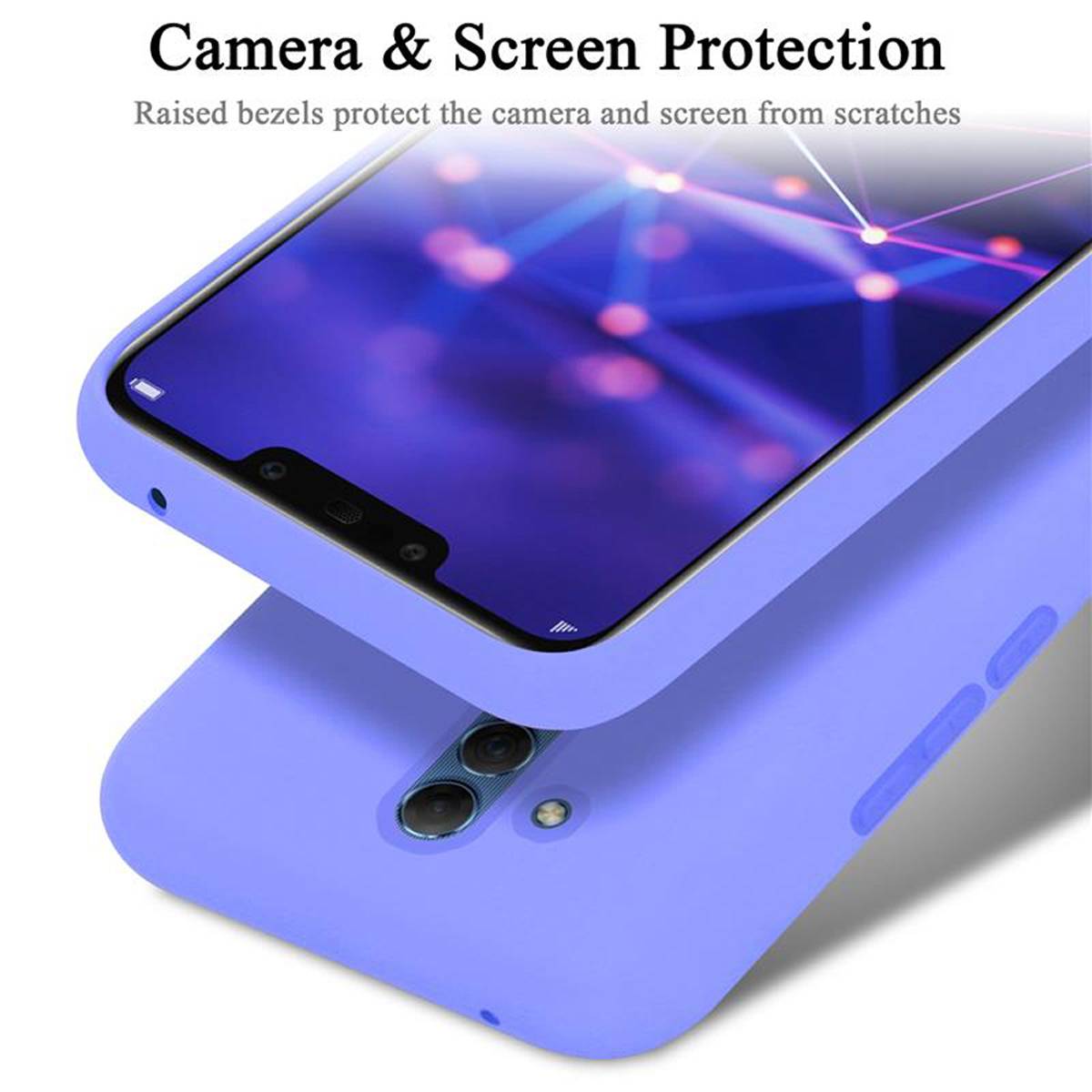 Cadorabo Schutzhülle für Huawei MATE 20 LITE Hülle in Lila Handyhülle Case Cover TPU Etui