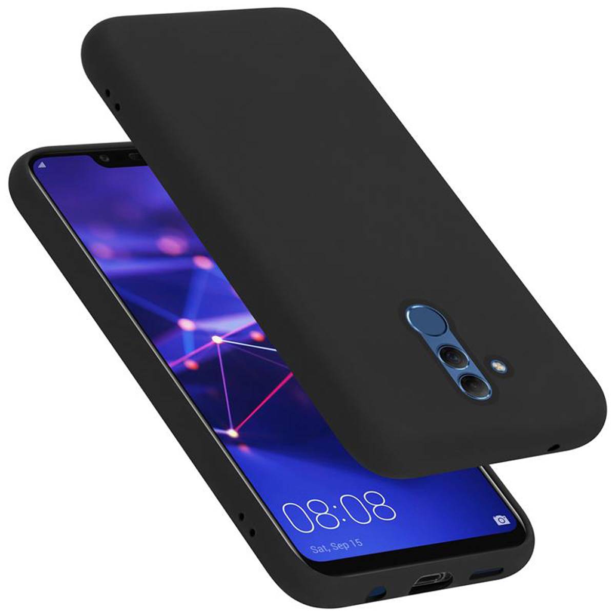 Cadorabo Schutzhülle für Huawei MATE 20 LITE Hülle in Schwarz Handyhülle Case Cover TPU Etui