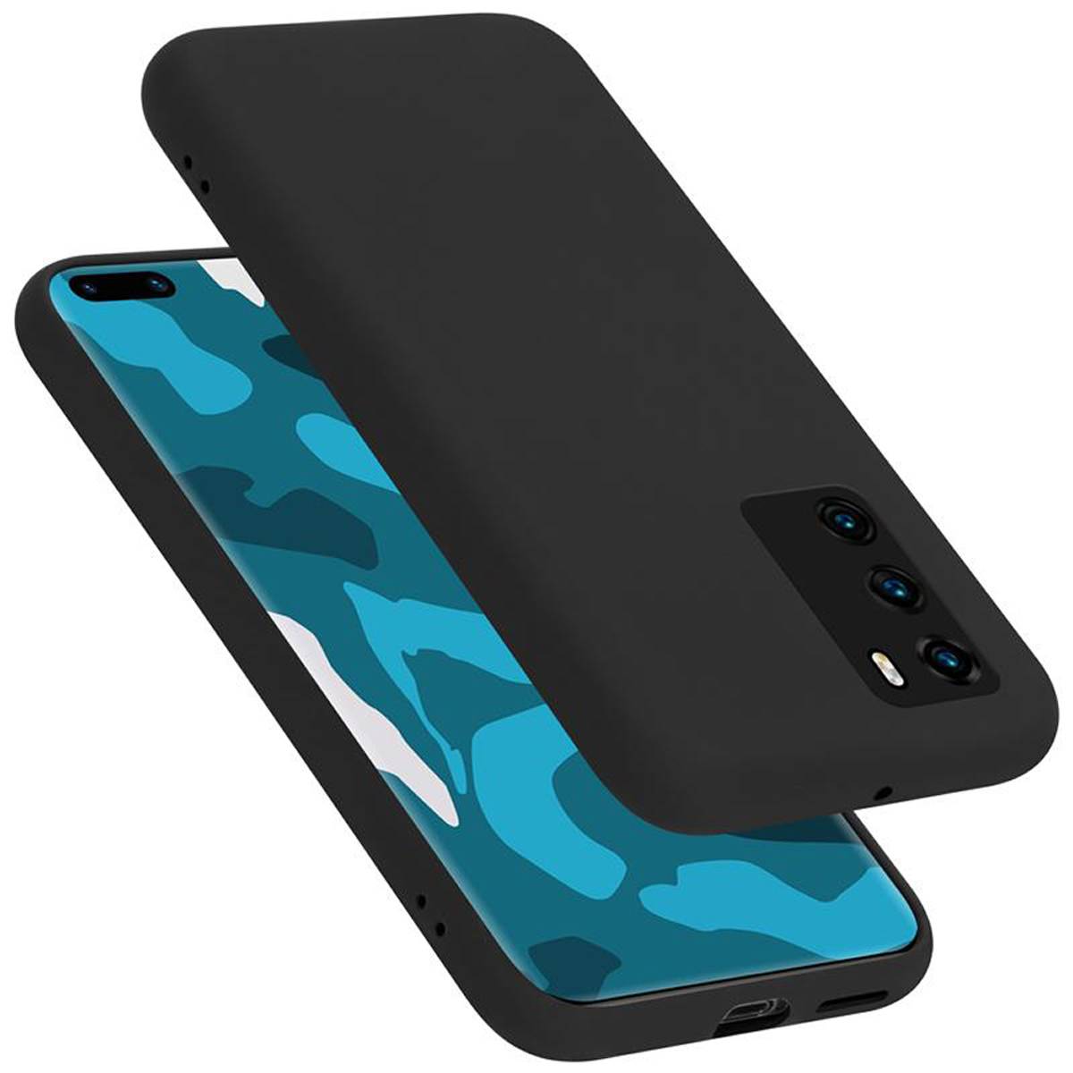 Cadorabo Schutzhülle für Huawei P40 Hülle in Schwarz Handyhülle Case Cover TPU Etui