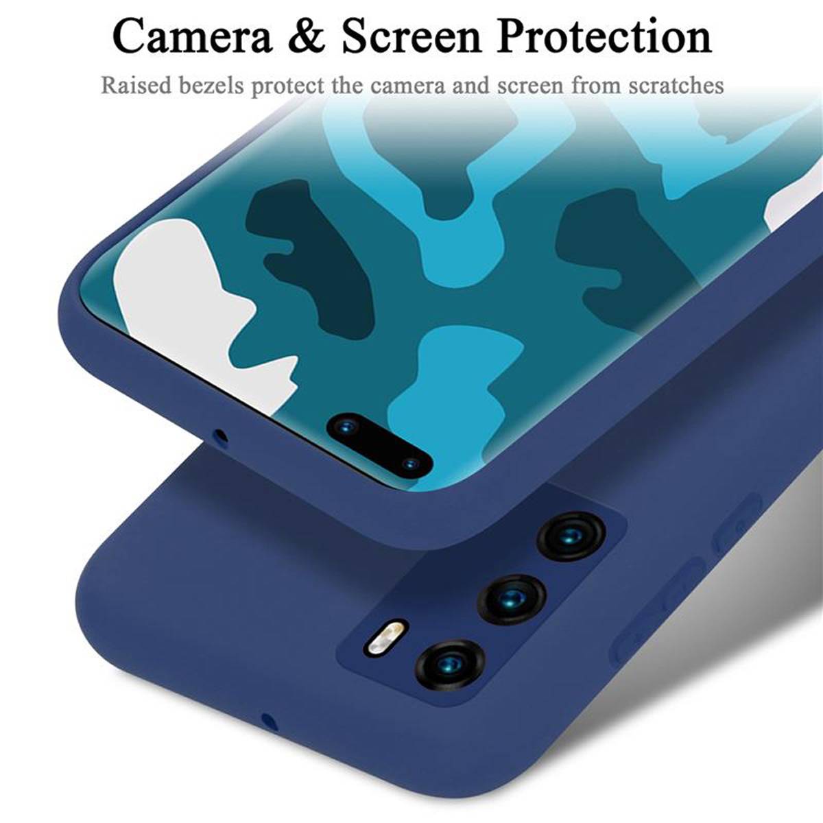 Cadorabo Schutzhülle für Huawei P40 Hülle in Blau Handyhülle Case Cover TPU Etui