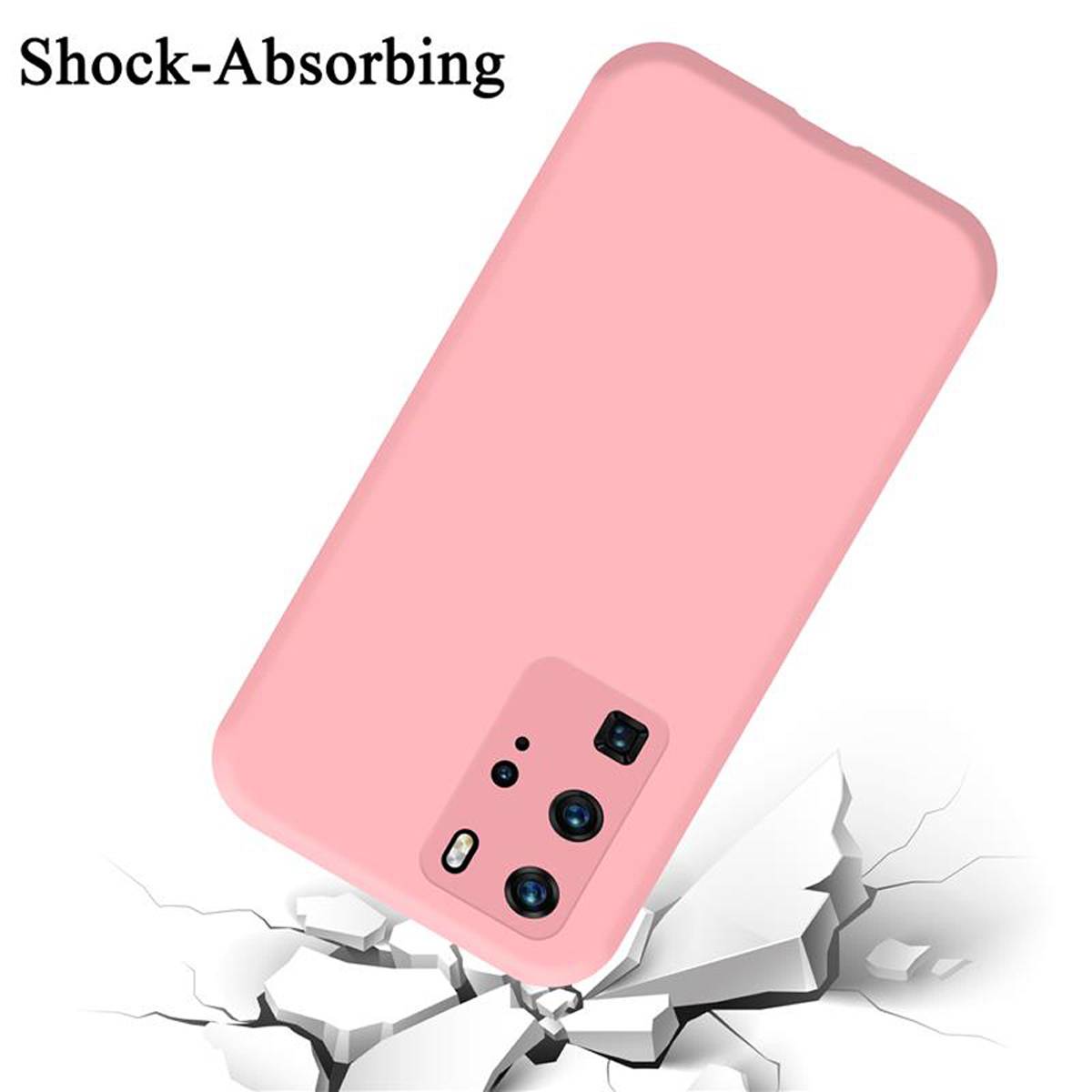 Cadorabo Schutzhülle für Huawei P40 PRO / P40 PRO+ Hülle in Rosa Handyhülle Case Cover TPU Etui