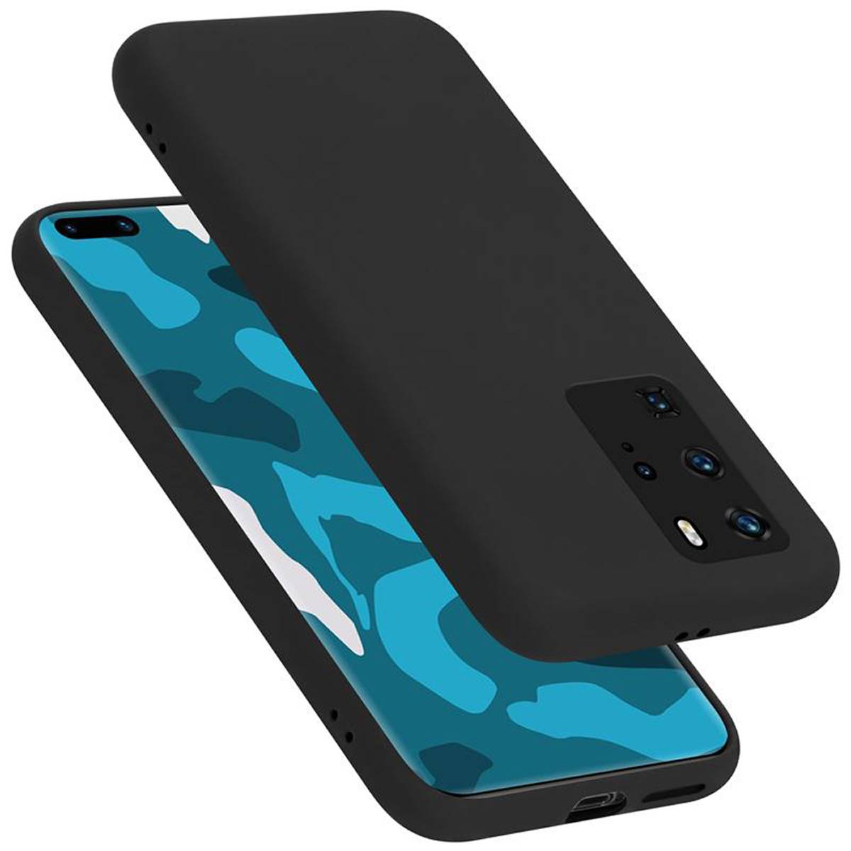 Cadorabo Schutzhülle für Huawei P40 PRO / P40 PRO+ Hülle in Schwarz Handyhülle Case Cover TPU Etui