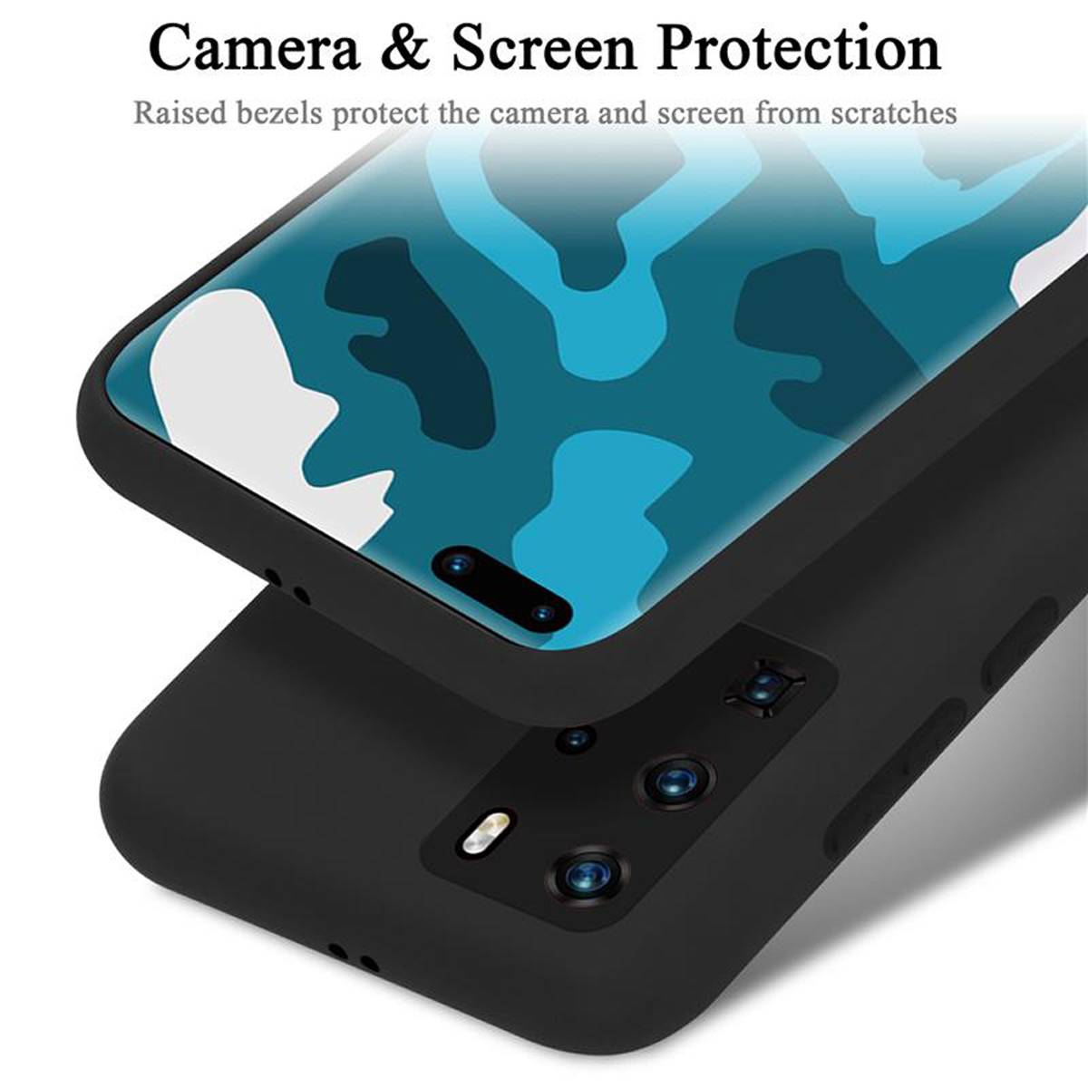 Cadorabo Schutzhülle für Huawei P40 PRO / P40 PRO+ Hülle in Schwarz Handyhülle Case Cover TPU Etui