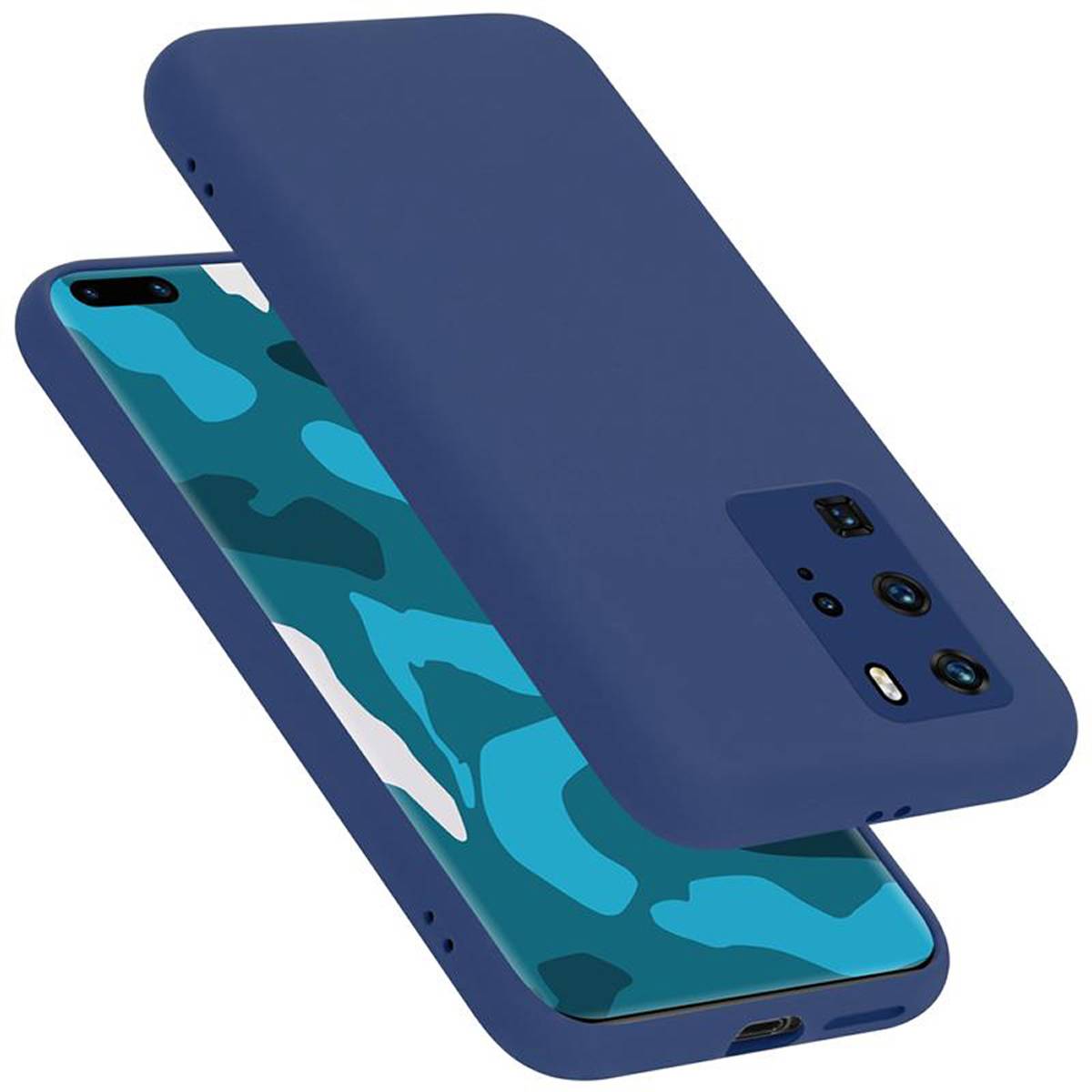 Cadorabo Schutzhülle für Huawei P40 PRO / P40 PRO+ Hülle in Blau Handyhülle Case Cover TPU Etui