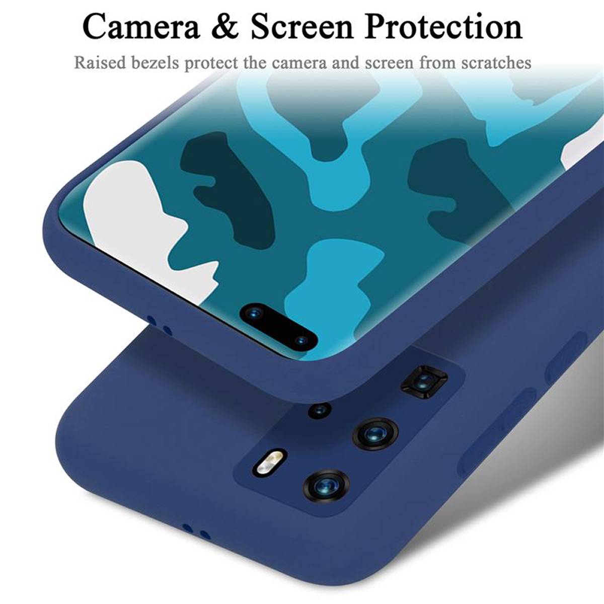 Cadorabo Schutzhülle für Huawei P40 PRO / P40 PRO+ Hülle in Blau Handyhülle Case Cover TPU Etui
