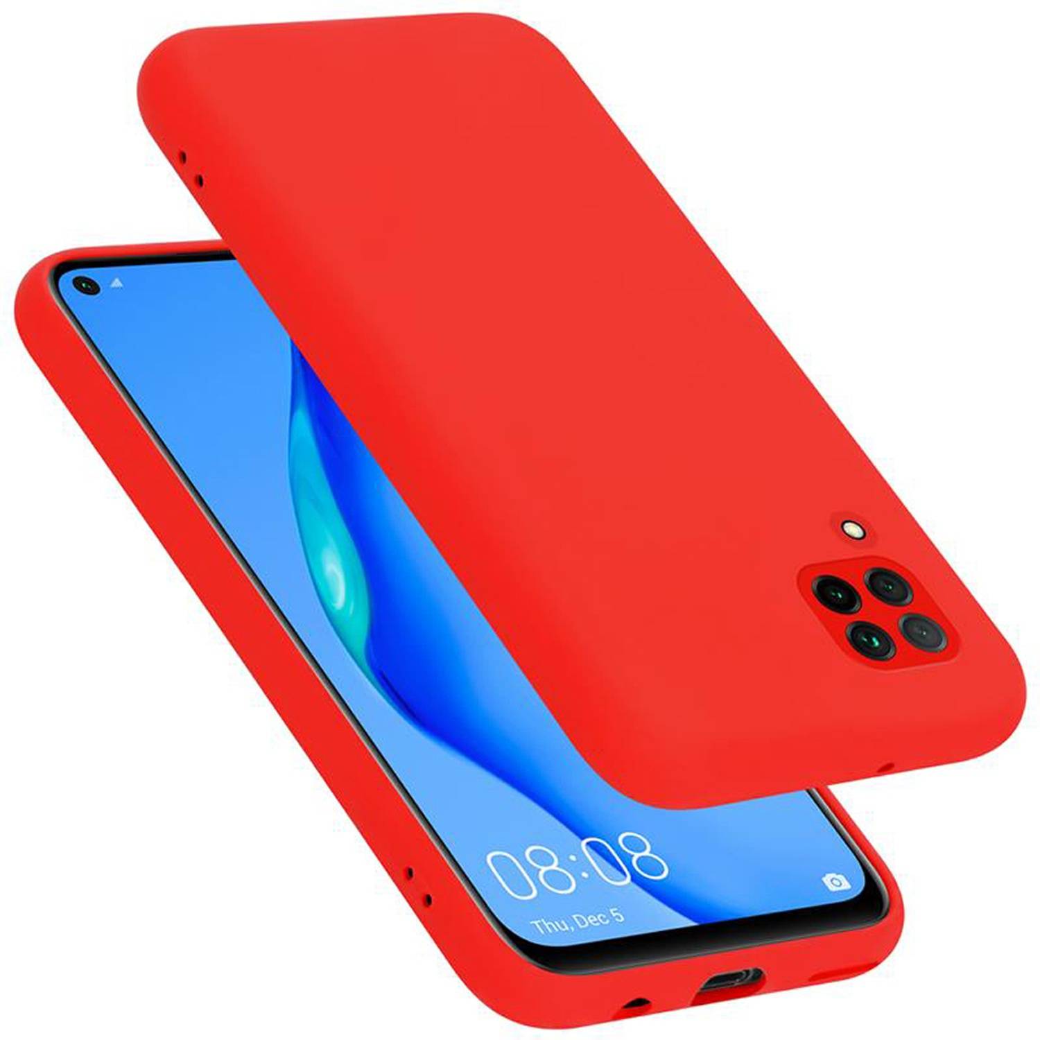 Cadorabo Schutzhülle für Huawei NOVA 6 SE / P40 LITE / NOVA 7i Hülle in Rot Handyhülle Case Cover TPU Etui