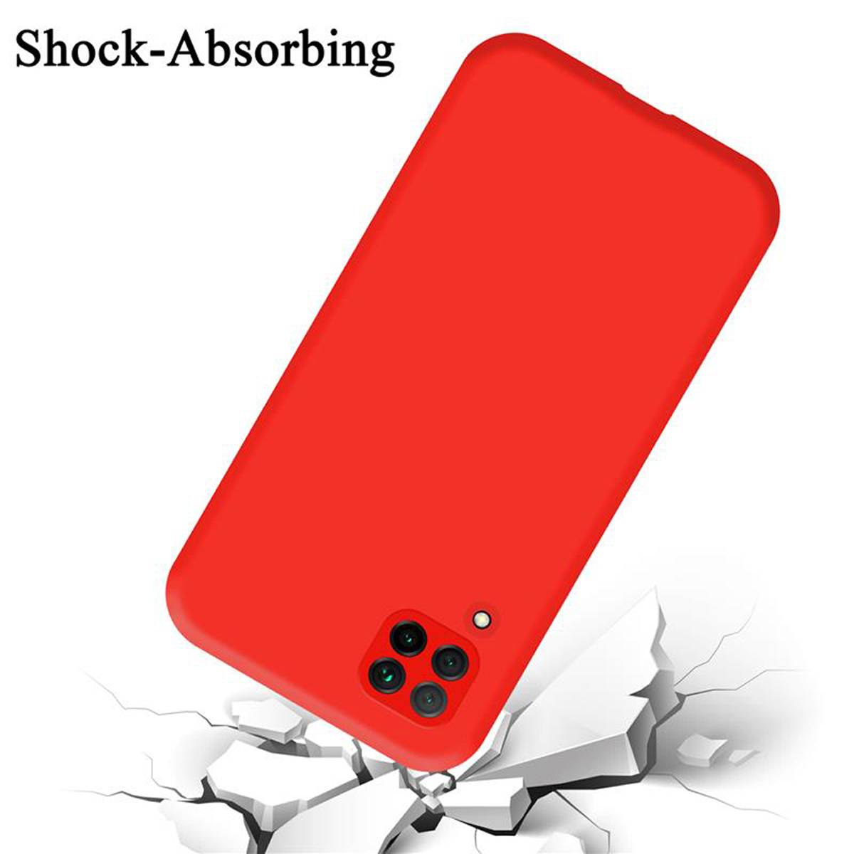 Cadorabo Schutzhülle für Huawei NOVA 6 SE / P40 LITE / NOVA 7i Hülle in Rot Handyhülle Case Cover TPU Etui