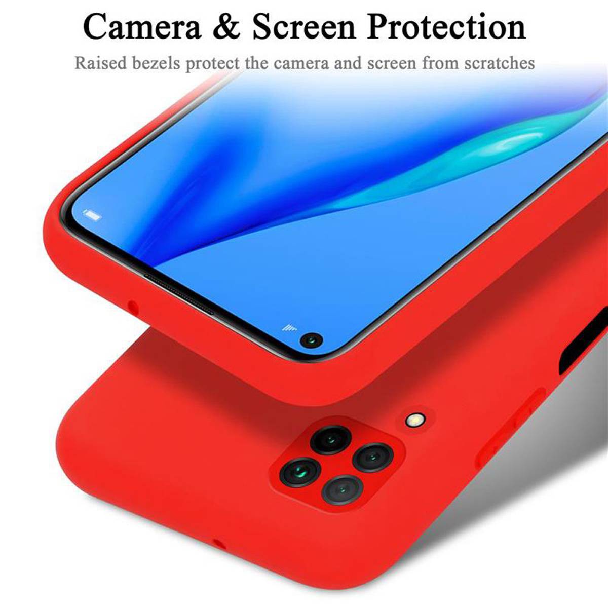 Cadorabo Schutzhülle für Huawei NOVA 6 SE / P40 LITE / NOVA 7i Hülle in Rot Handyhülle Case Cover TPU Etui