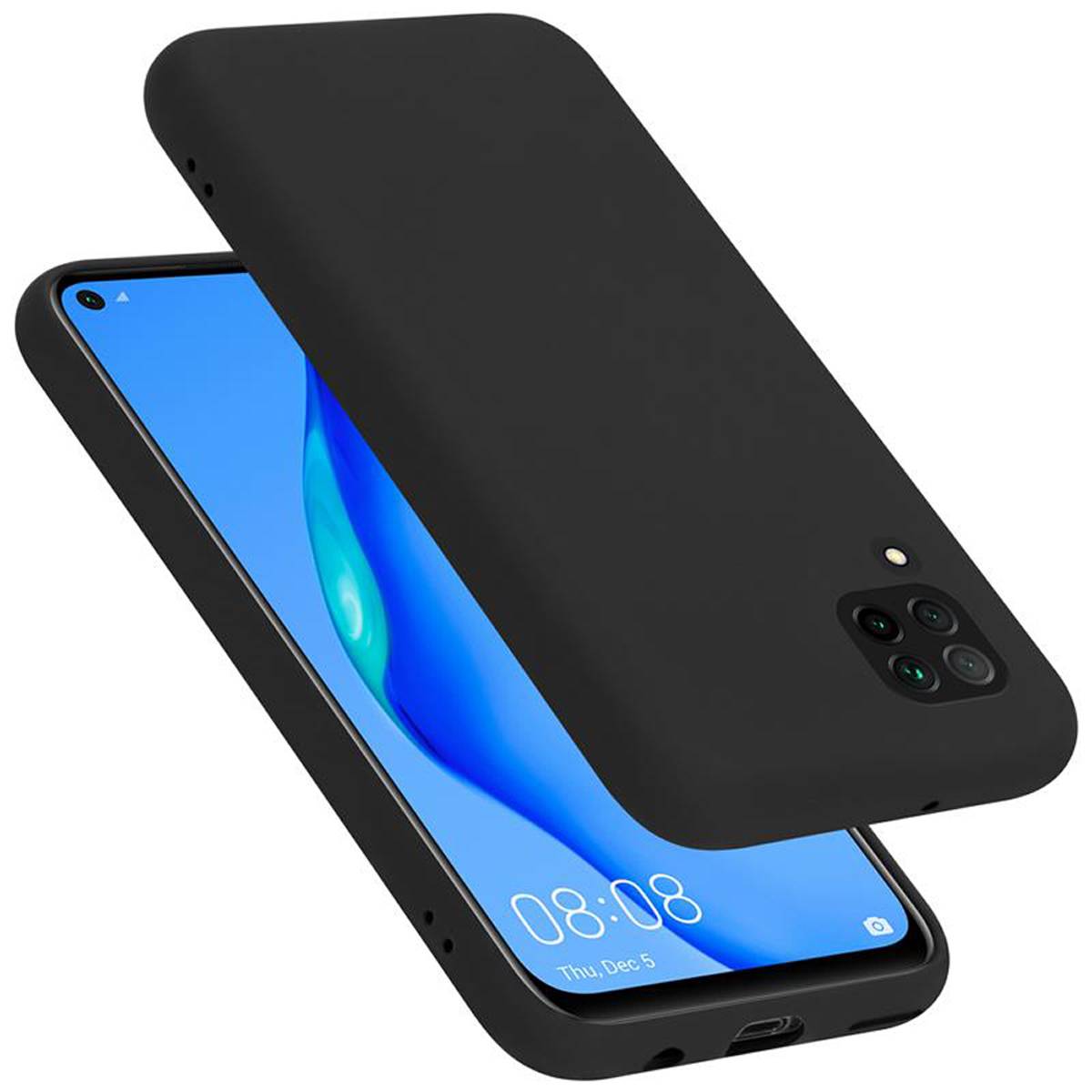 Cadorabo Schutzhülle für Huawei NOVA 6 SE / P40 LITE / NOVA 7i Hülle in Schwarz Handyhülle Case Cover TPU Etui
