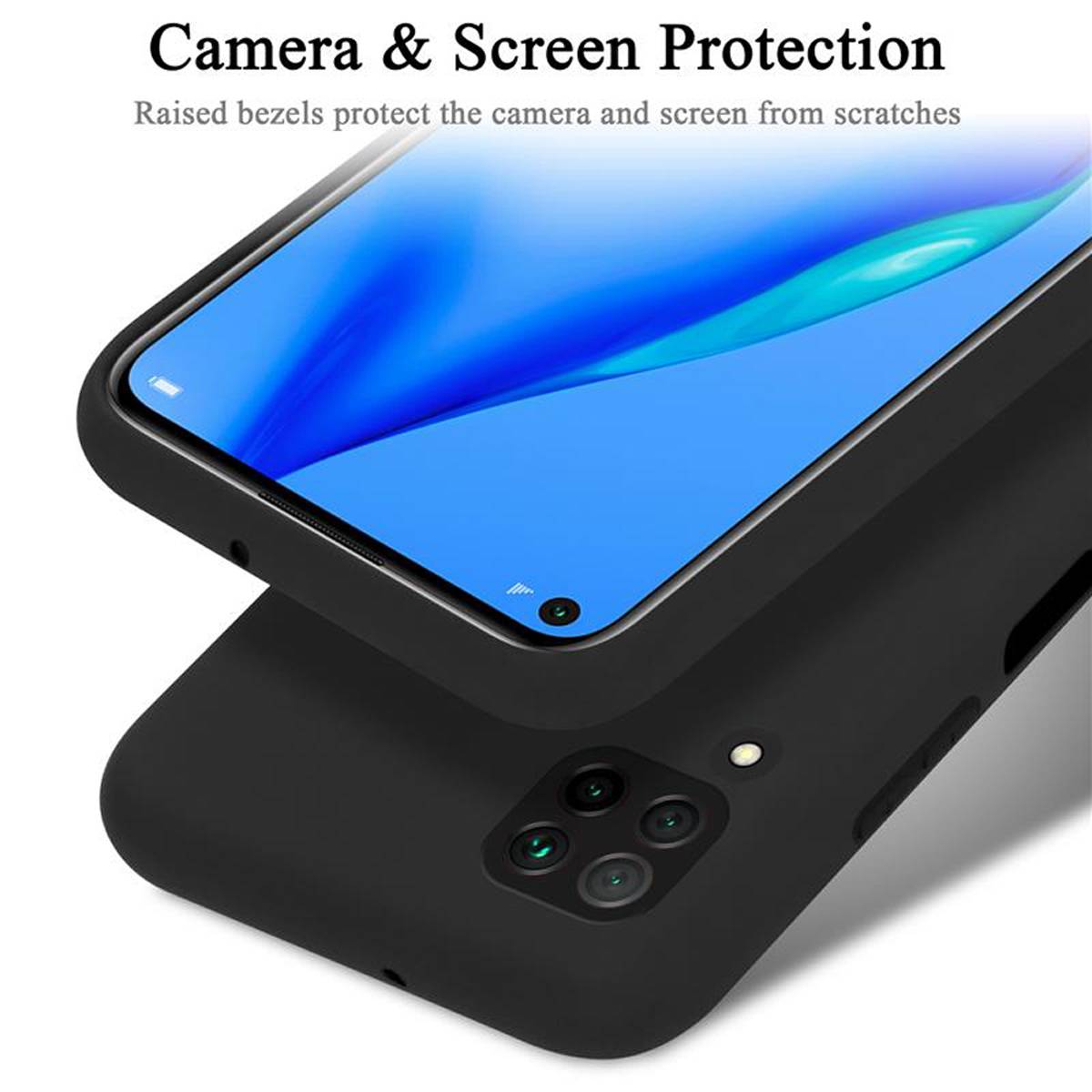 Cadorabo Schutzhülle für Huawei NOVA 6 SE / P40 LITE / NOVA 7i Hülle in Schwarz Handyhülle Case Cover TPU Etui