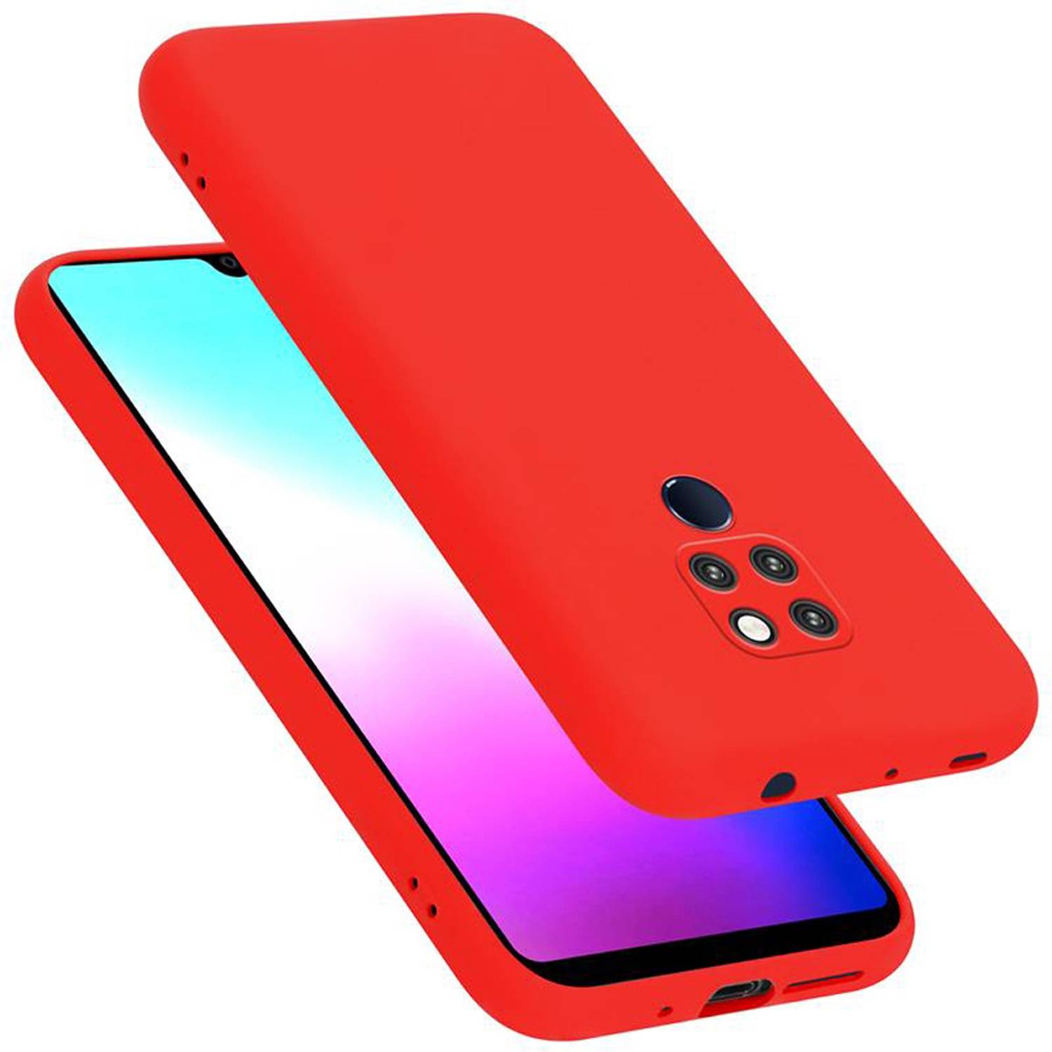 Cadorabo Schutzhülle für Huawei MATE 20 Hülle in Rot Handyhülle Case Cover TPU Etui