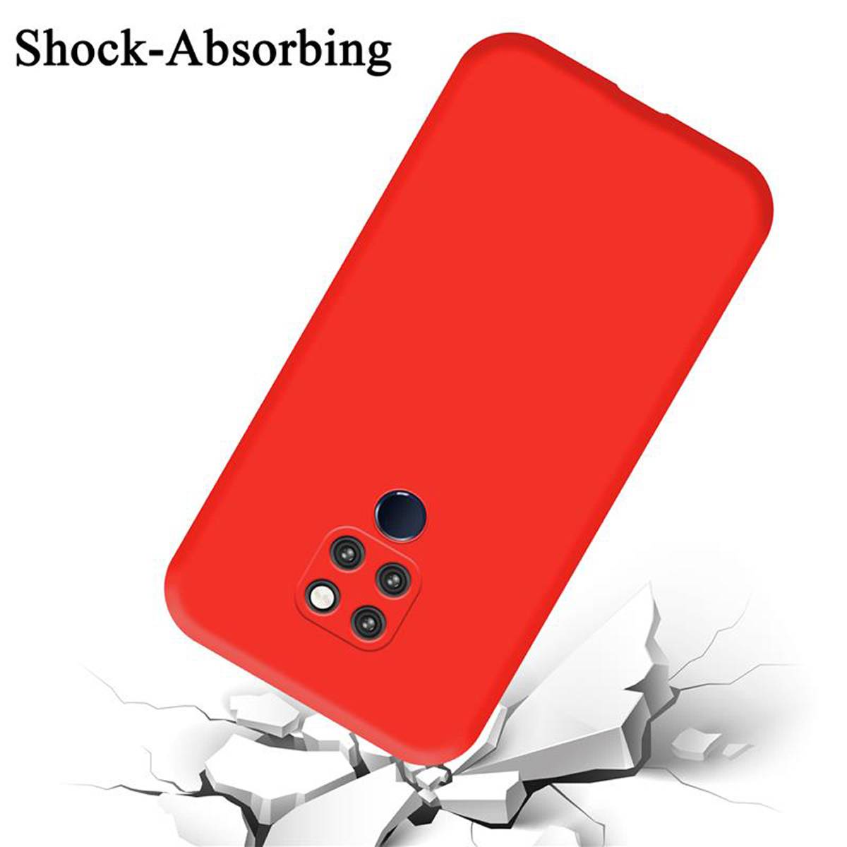 Cadorabo Schutzhülle für Huawei MATE 20 Hülle in Rot Handyhülle Case Cover TPU Etui