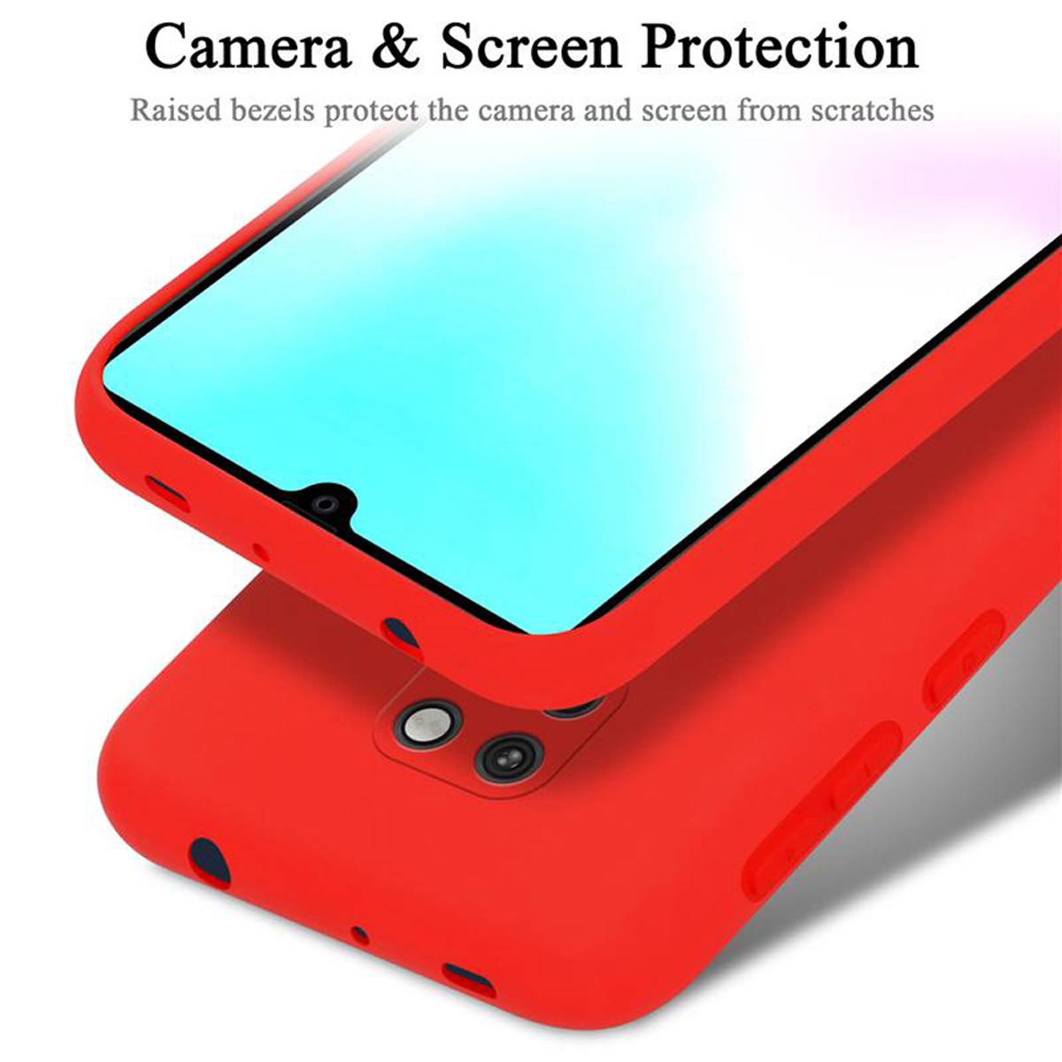 Cadorabo Schutzhülle für Huawei MATE 20 Hülle in Rot Handyhülle Case Cover TPU Etui