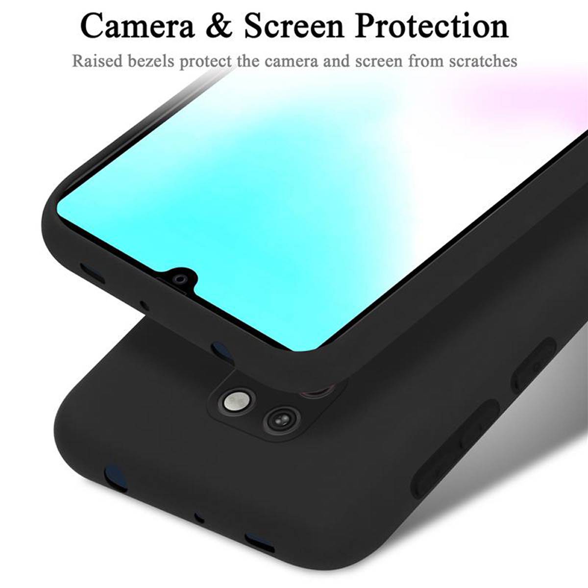 Cadorabo Schutzhülle für Huawei MATE 20 Hülle in Schwarz Handyhülle Case Cover TPU Etui