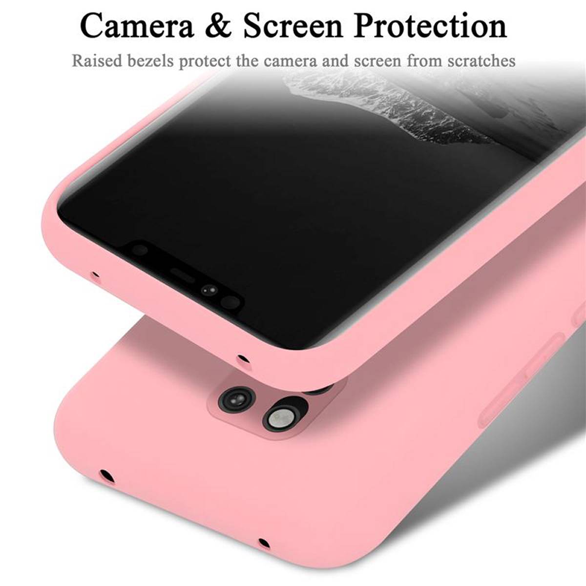 Cadorabo Schutzhülle für Huawei MATE 20 PRO Hülle in Rosa Handyhülle Case Cover TPU Etui