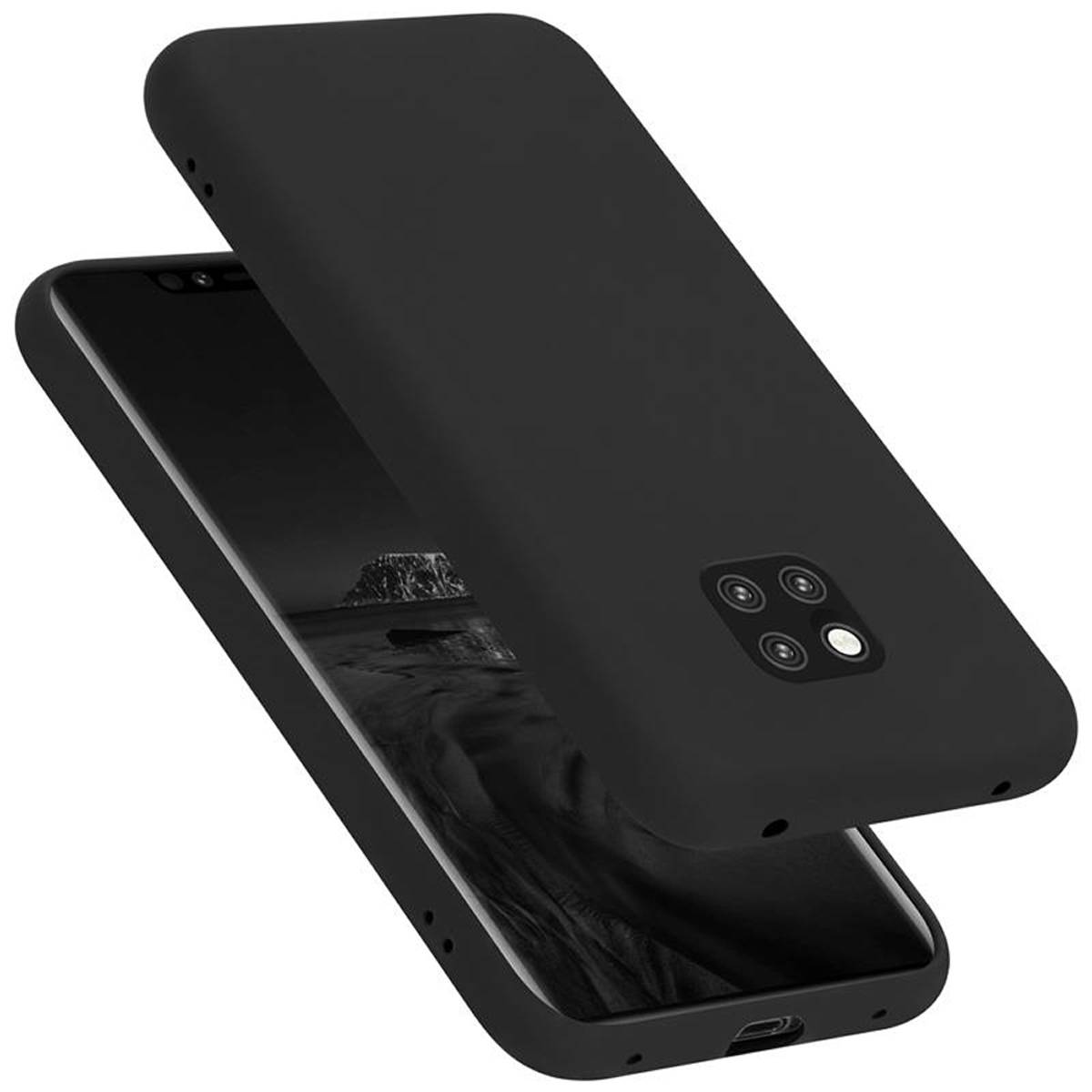 Cadorabo Schutzhülle für Huawei MATE 20 PRO Hülle in Schwarz Handyhülle Case Cover TPU Etui