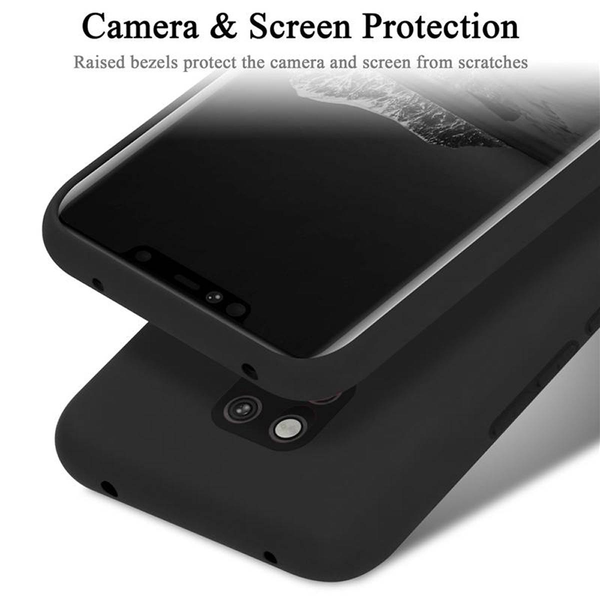 Cadorabo Schutzhülle für Huawei MATE 20 PRO Hülle in Schwarz Handyhülle Case Cover TPU Etui