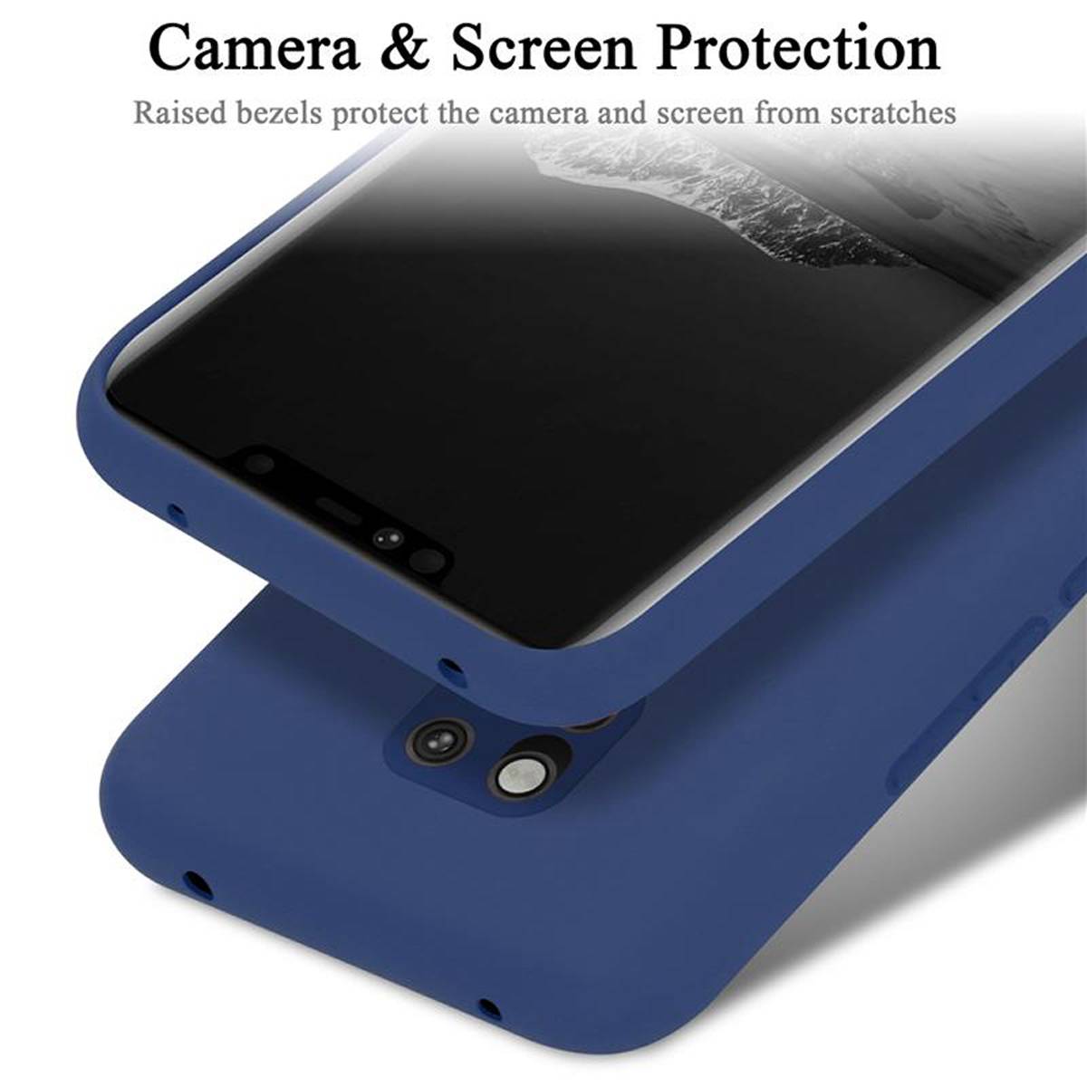 Cadorabo Schutzhülle für Huawei MATE 20 PRO Hülle in Blau Handyhülle Case Cover TPU Etui