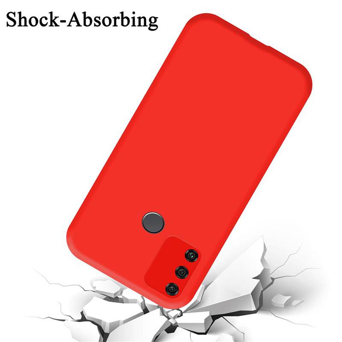 Cadorabo Schutzhülle für Honor 9A Hülle in Rot Handyhülle Case Cover TPU Etui