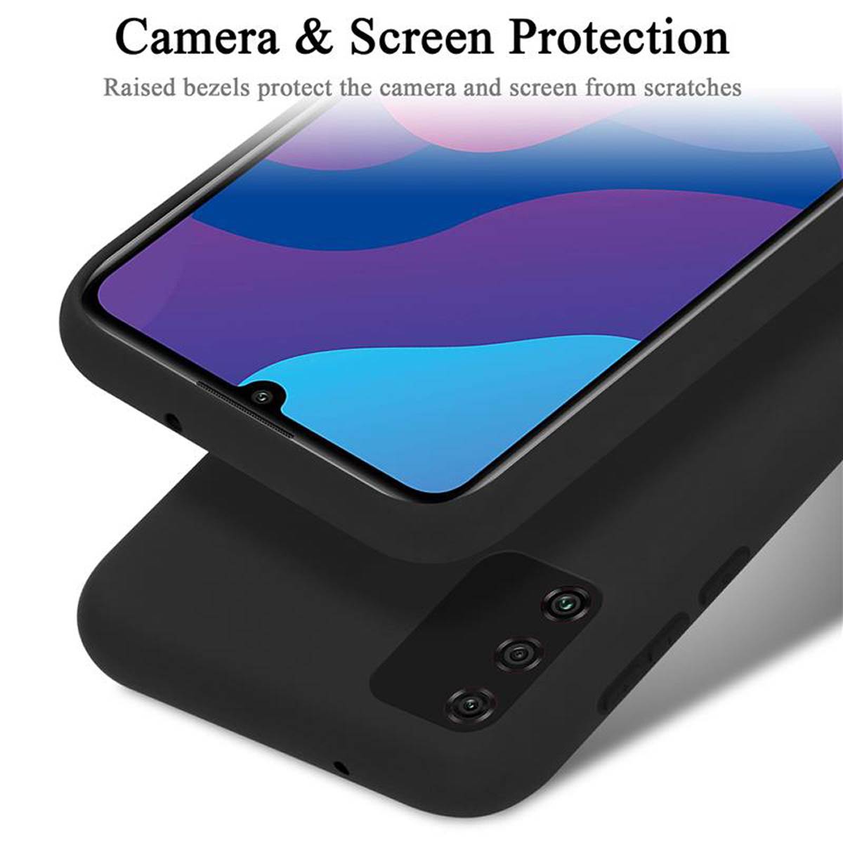 Cadorabo Schutzhülle für Honor 9A Hülle in Schwarz Handyhülle Case Cover TPU Etui