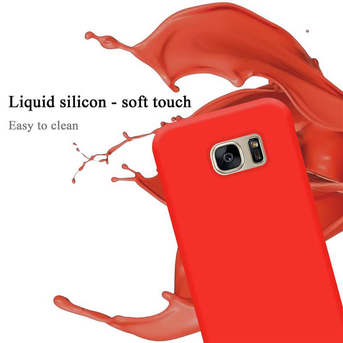 Cadorabo Schutzhülle für Samsung Galaxy S7 Hülle in Rot Handyhülle Case Cover TPU Etui