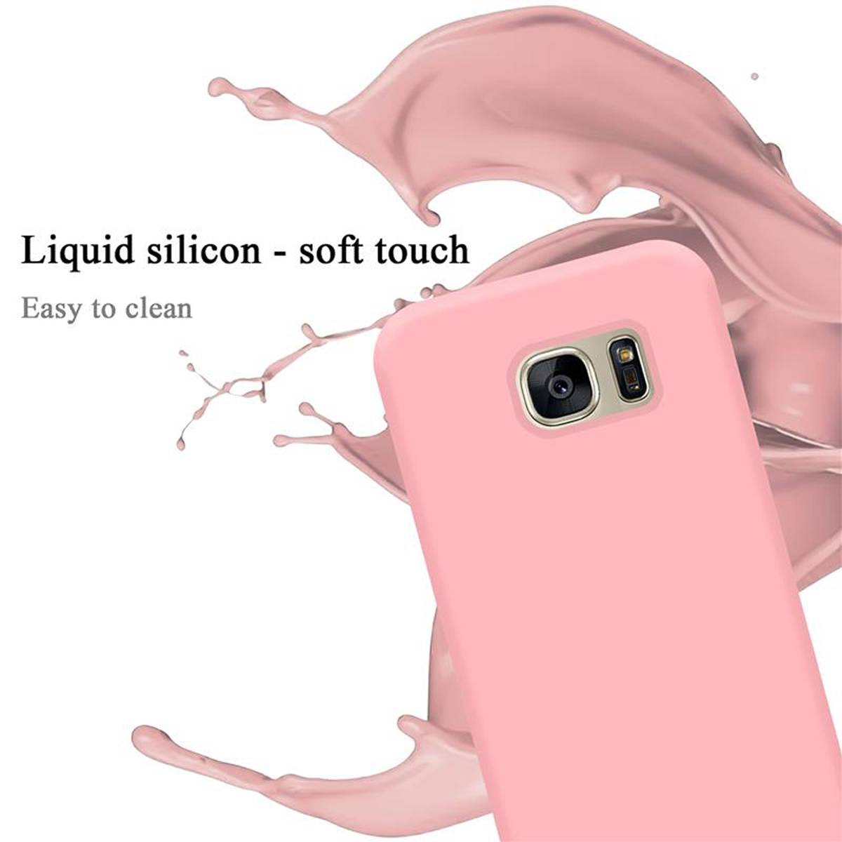 Cadorabo Schutzhülle für Samsung Galaxy S7 Hülle in Rosa Handyhülle Case Cover TPU Etui