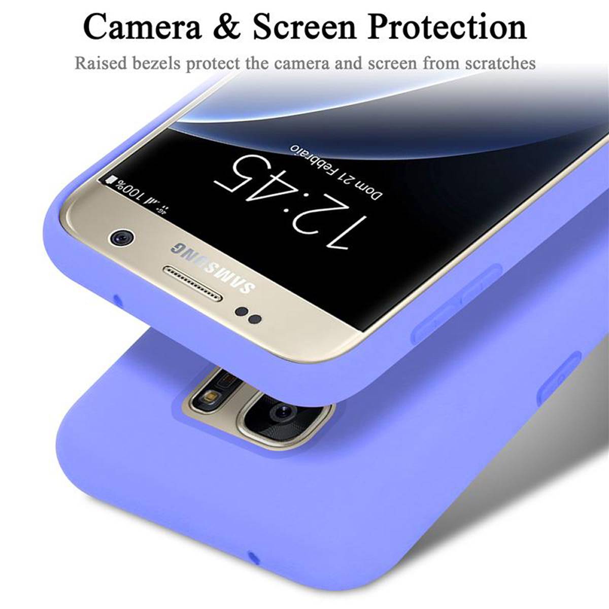 Cadorabo Schutzhülle für Samsung Galaxy S7 Hülle in Lila Handyhülle Case Cover TPU Etui