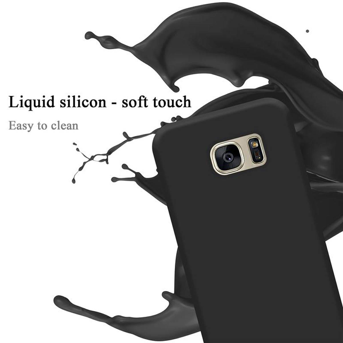 Cadorabo Schutzhülle für Samsung Galaxy S7 Hülle in Schwarz Handyhülle Case Cover TPU Etui