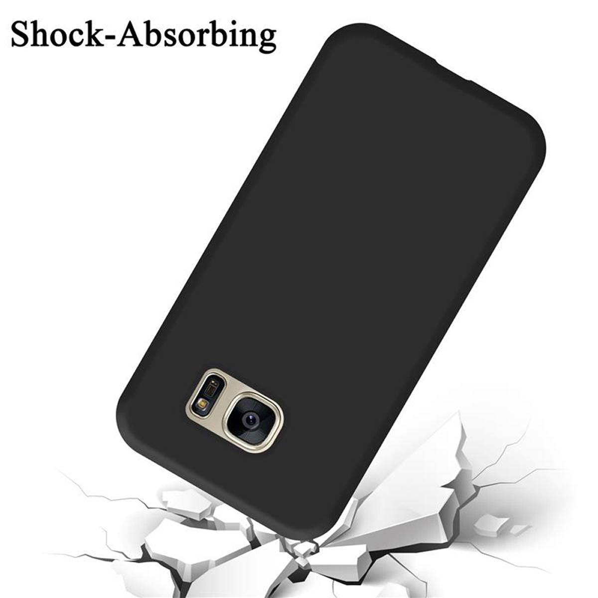 Cadorabo Schutzhülle für Samsung Galaxy S7 Hülle in Schwarz Handyhülle Case Cover TPU Etui