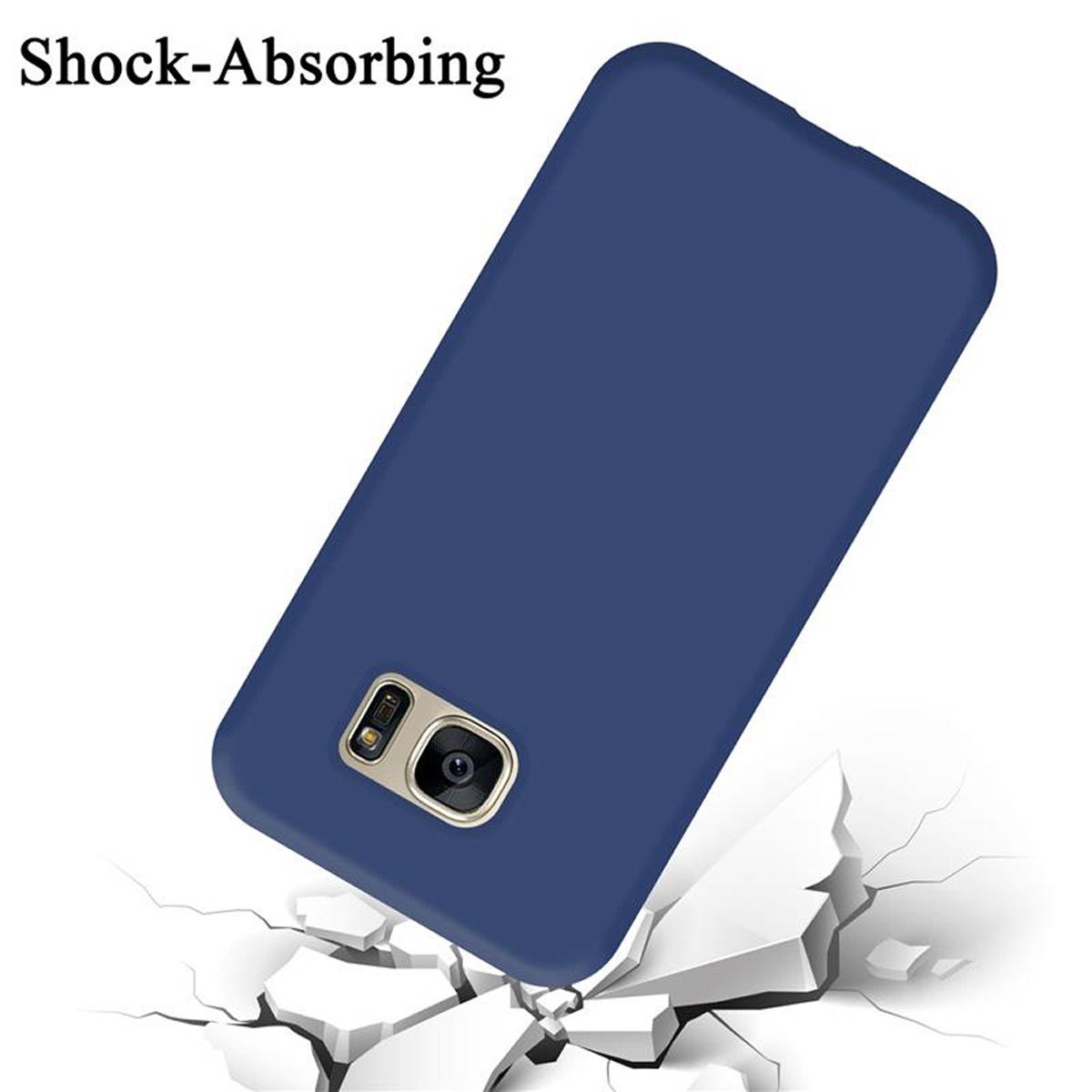 Cadorabo Schutzhülle für Samsung Galaxy S7 Hülle in Blau Handyhülle Case Cover TPU Etui