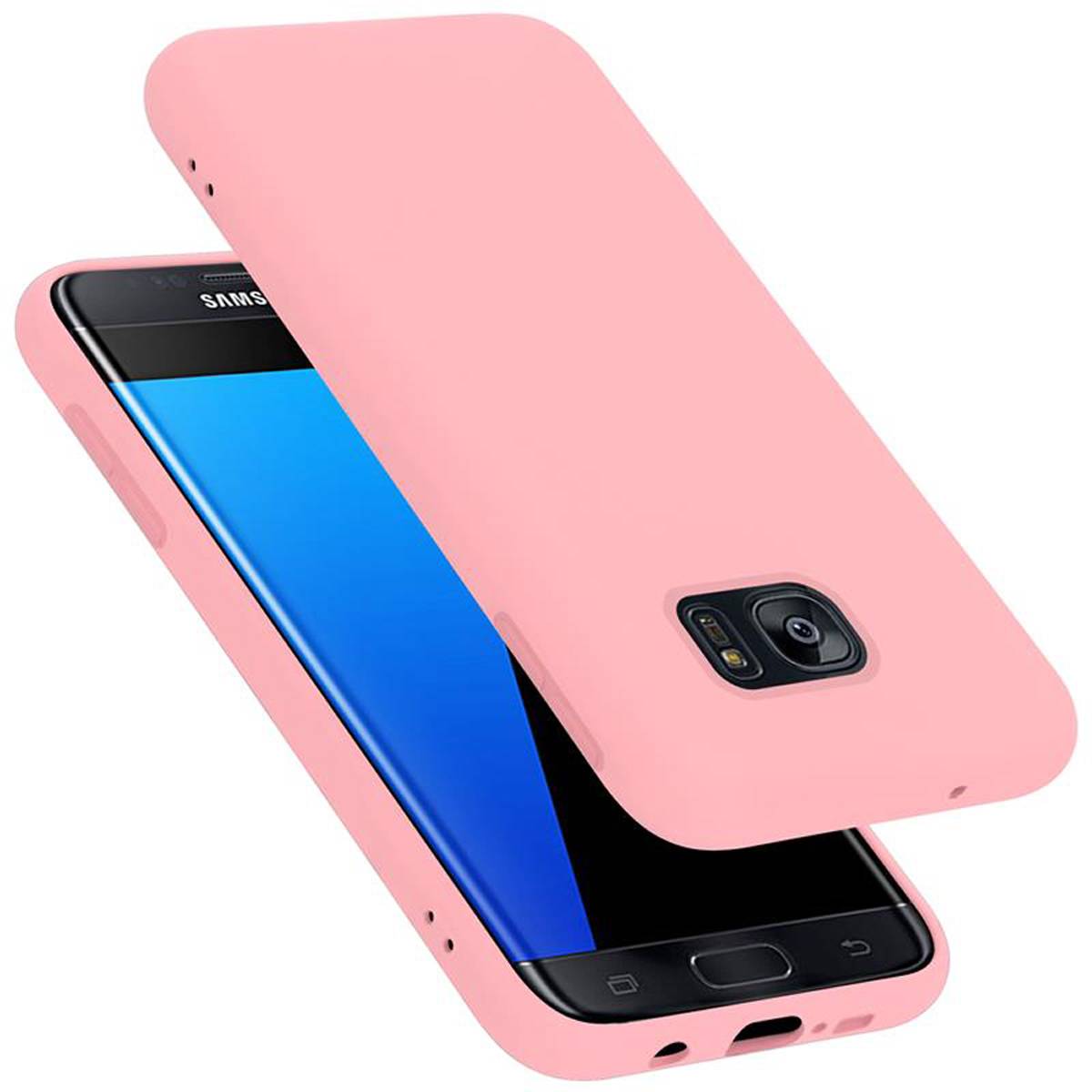 Cadorabo Schutzhülle für Samsung Galaxy S7 EDGE Hülle in Rosa Handyhülle Case Cover TPU Etui