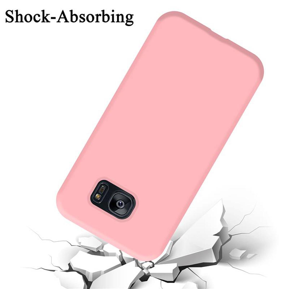 Cadorabo Schutzhülle für Samsung Galaxy S7 EDGE Hülle in Rosa Handyhülle Case Cover TPU Etui