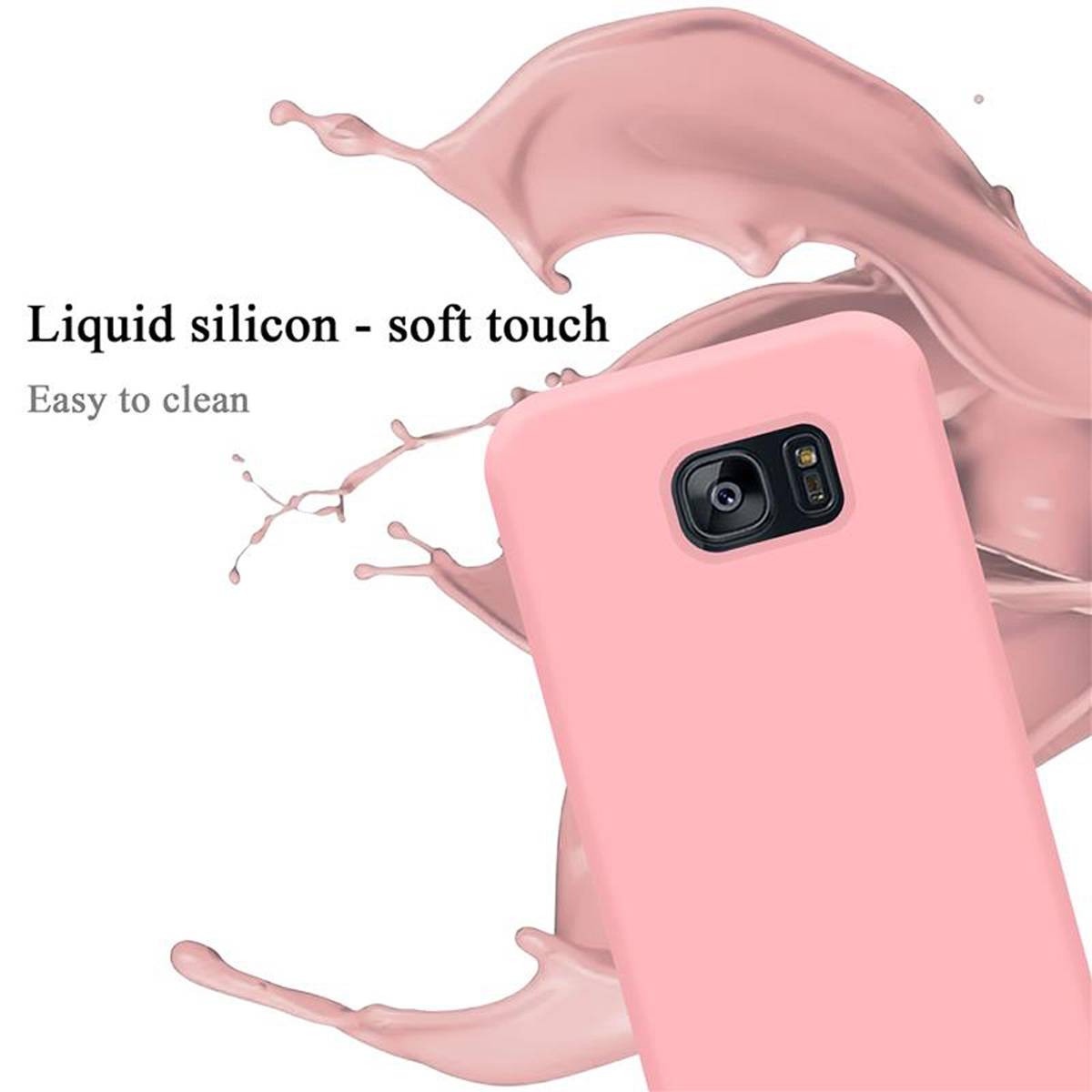 Cadorabo Schutzhülle für Samsung Galaxy S7 EDGE Hülle in Rosa Handyhülle Case Cover TPU Etui
