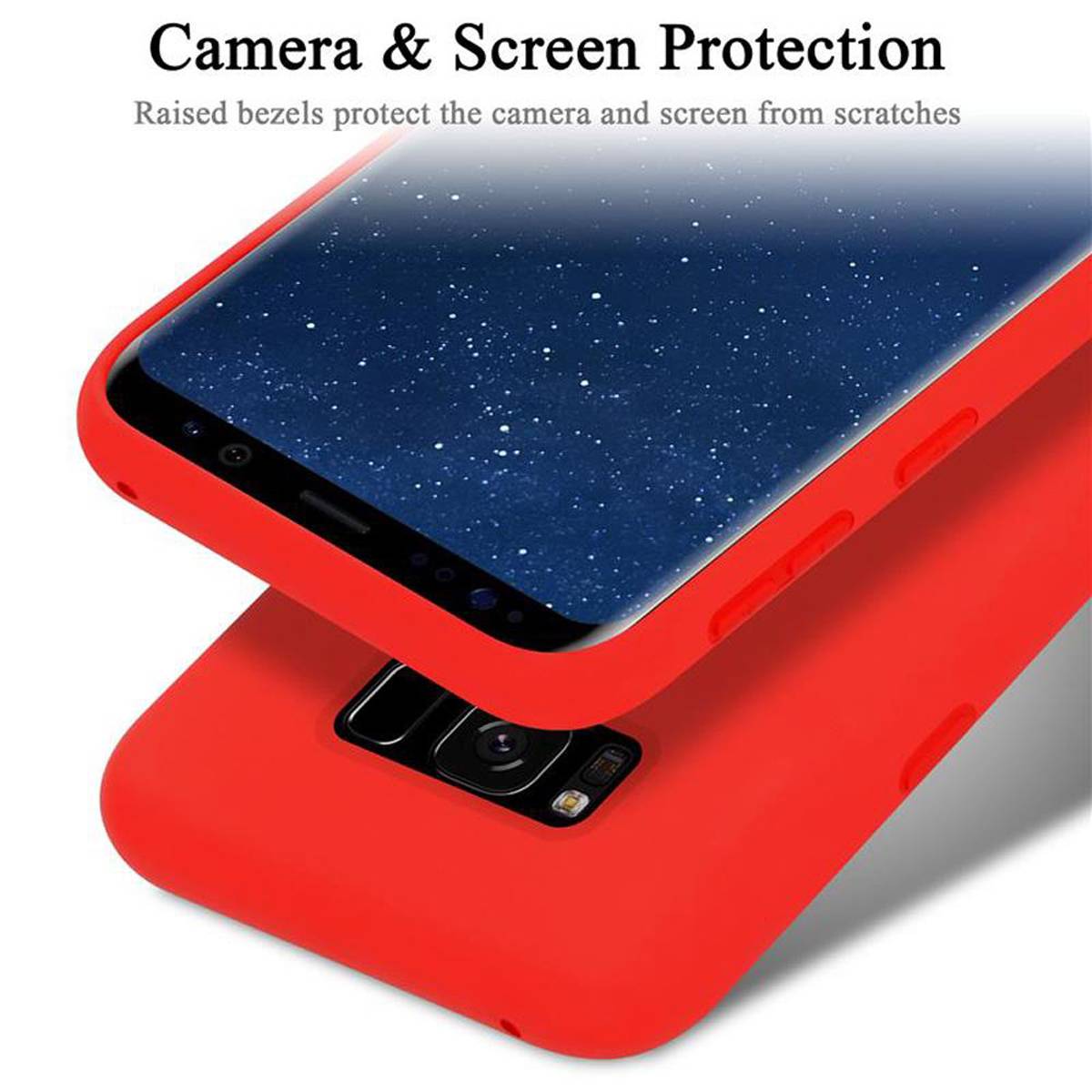 Cadorabo Schutzhülle für Samsung Galaxy S8 Hülle in Rot Handyhülle Case Cover TPU Etui