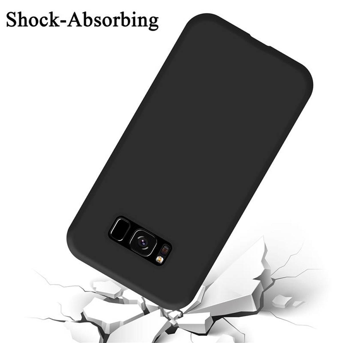 Cadorabo Schutzhülle für Samsung Galaxy S8 Hülle in Schwarz Handyhülle Case Cover TPU Etui