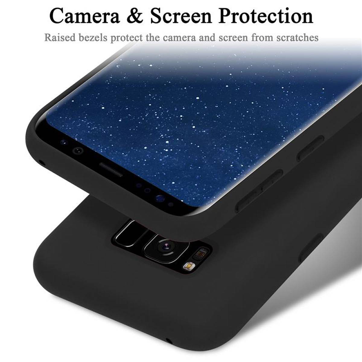 Cadorabo Schutzhülle für Samsung Galaxy S8 Hülle in Schwarz Handyhülle Case Cover TPU Etui