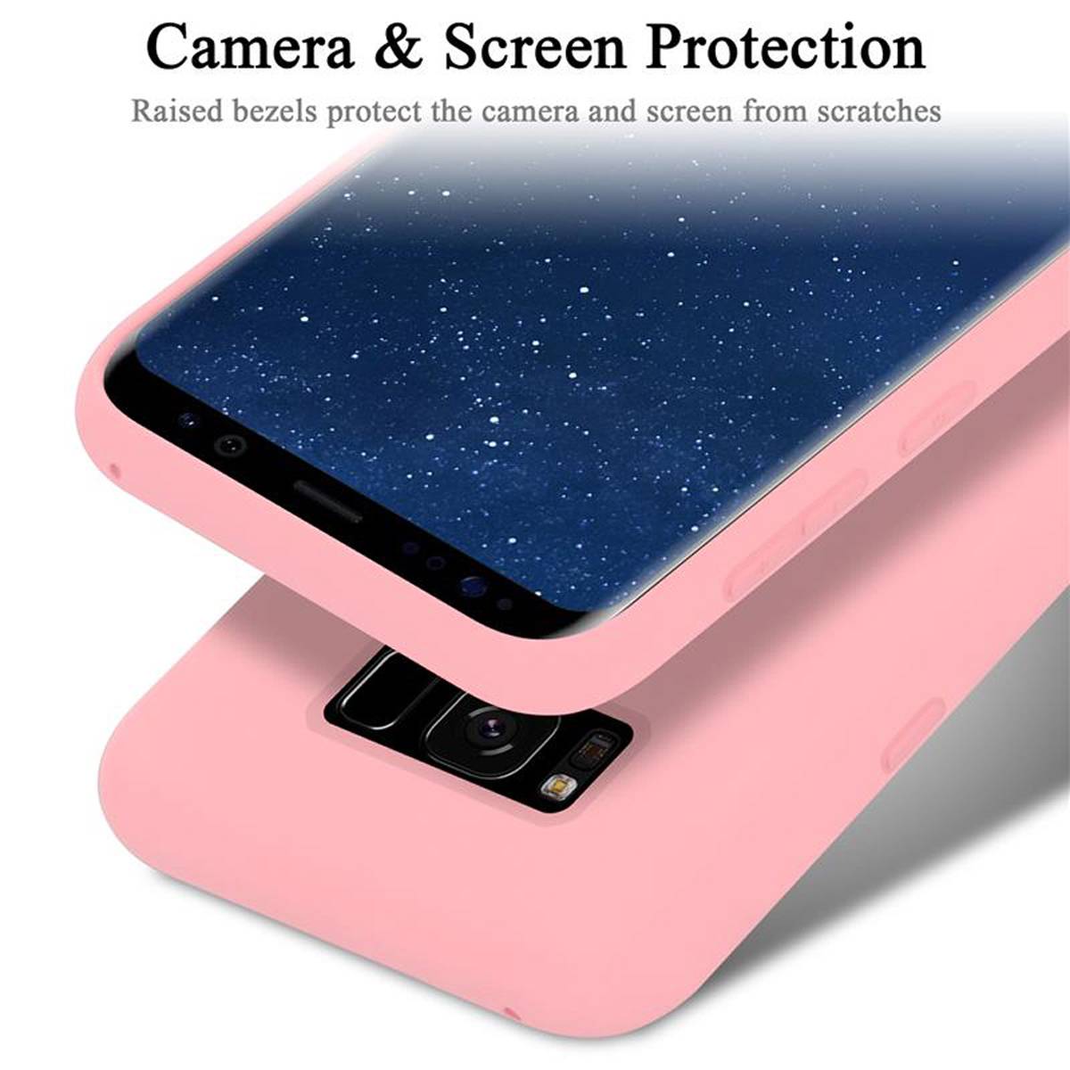 Cadorabo Schutzhülle für Samsung Galaxy S8 PLUS Hülle in Rosa Handyhülle Case Cover TPU Etui