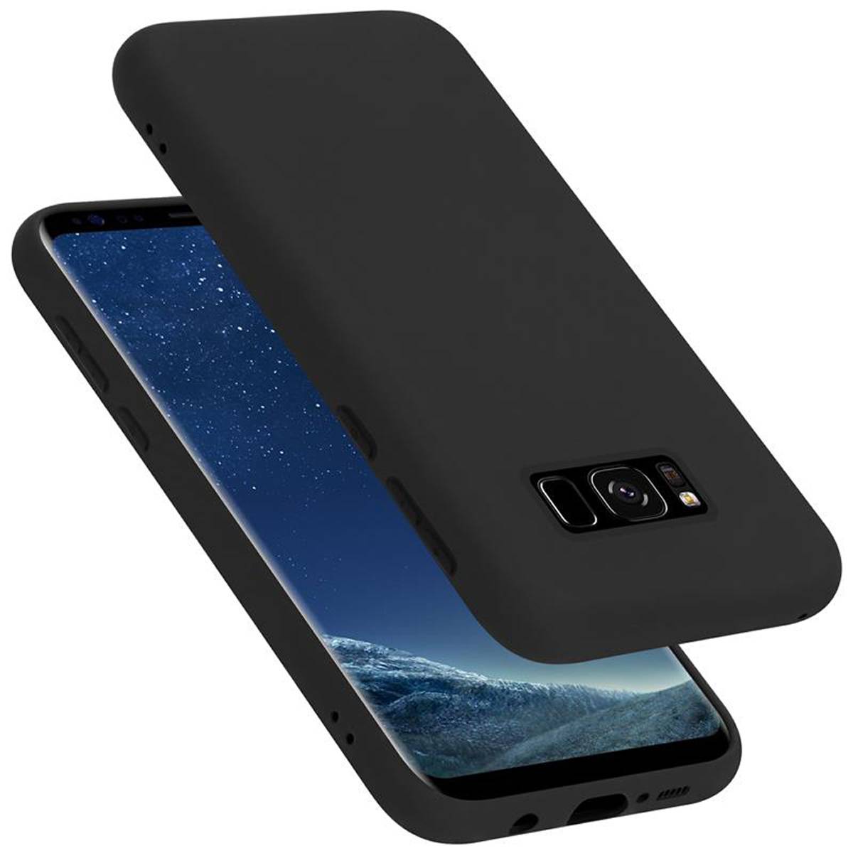 Cadorabo Schutzhülle für Samsung Galaxy S8 PLUS Hülle in Schwarz Handyhülle Case Cover TPU Etui
